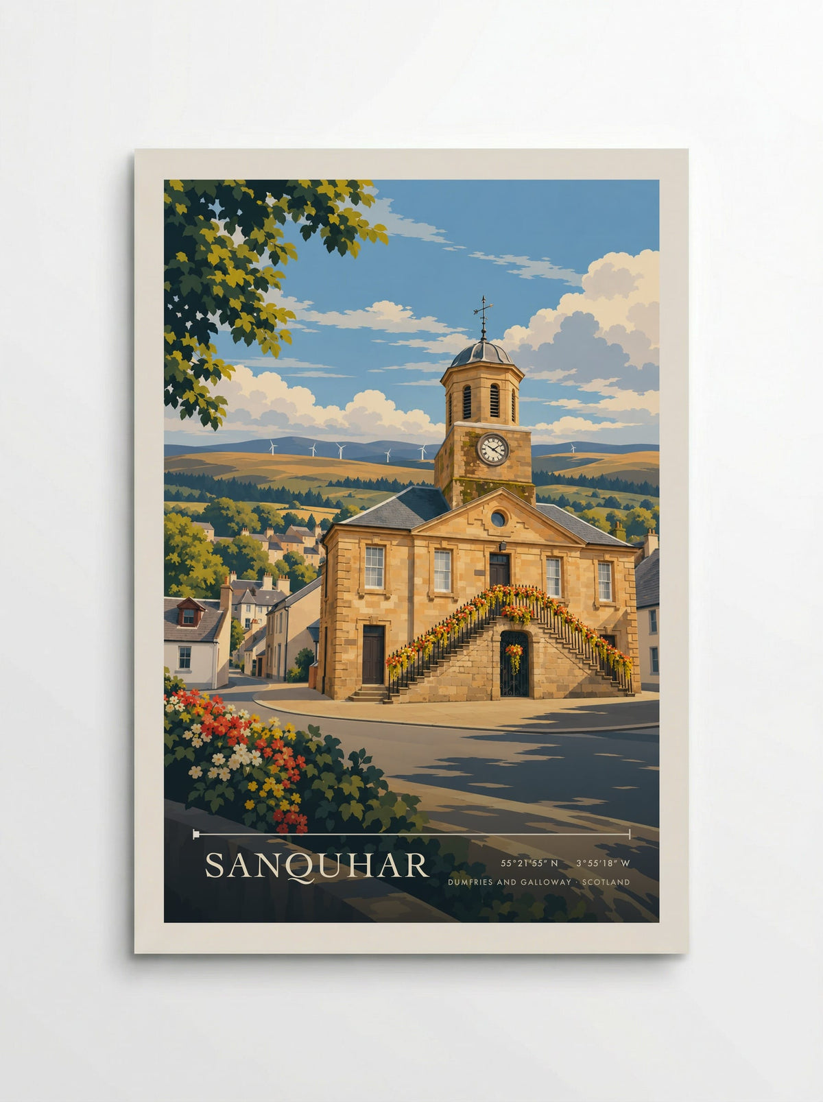 Sanquhar, Dumfries and Galloway travel poster print
