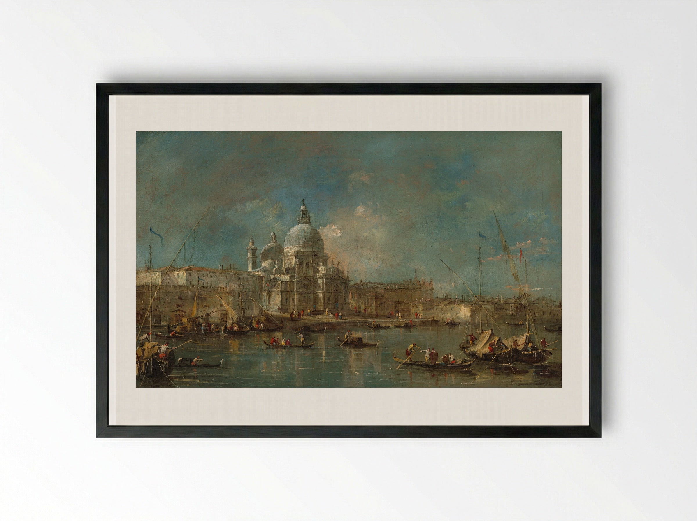 Santa Maria della Salute - Francesco Guardi - Framed Print Black