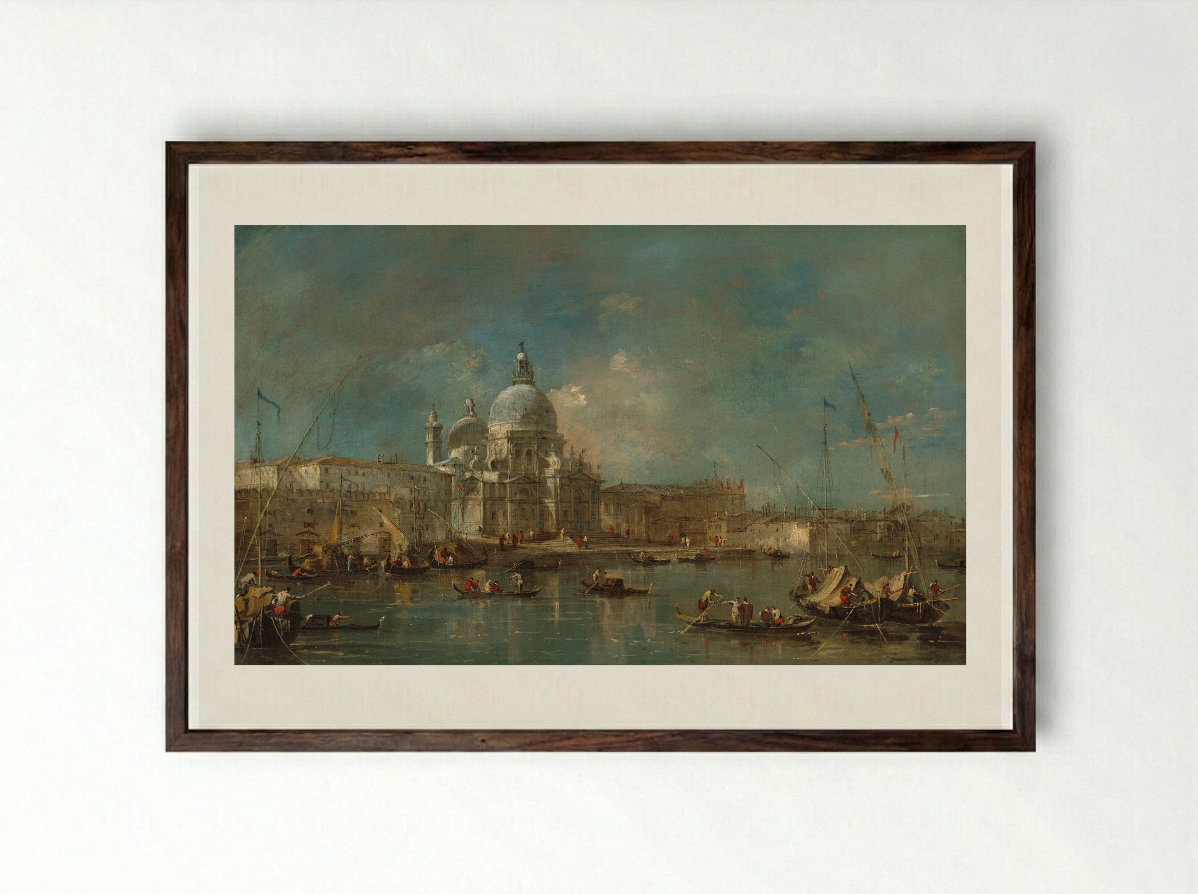 Santa Maria della Salute - Francesco Guardi - Framed Print Dark Wood