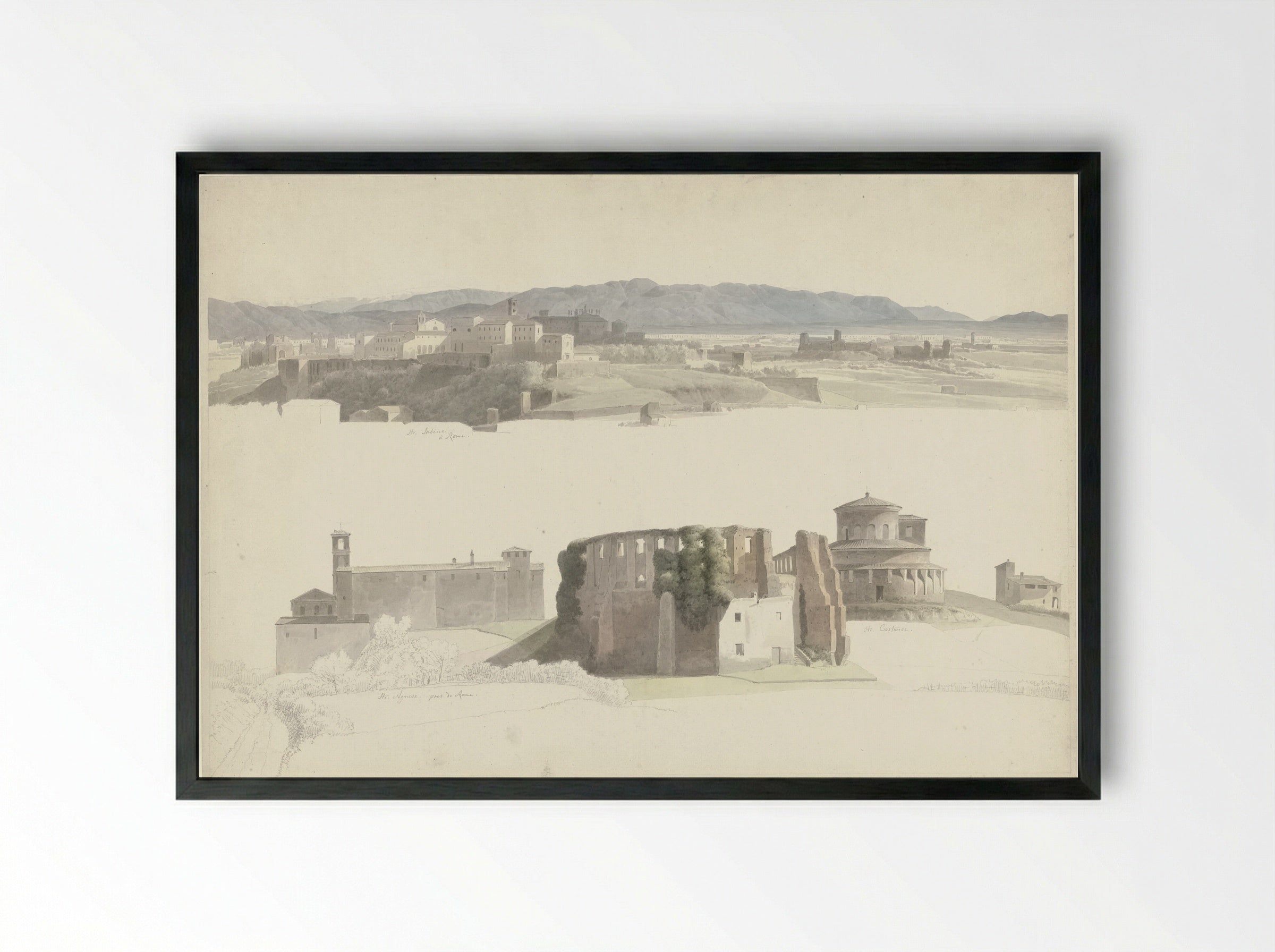 Santa Sabina and Sant’Agnese - Josephus Augustus Knip - Framed Print Black