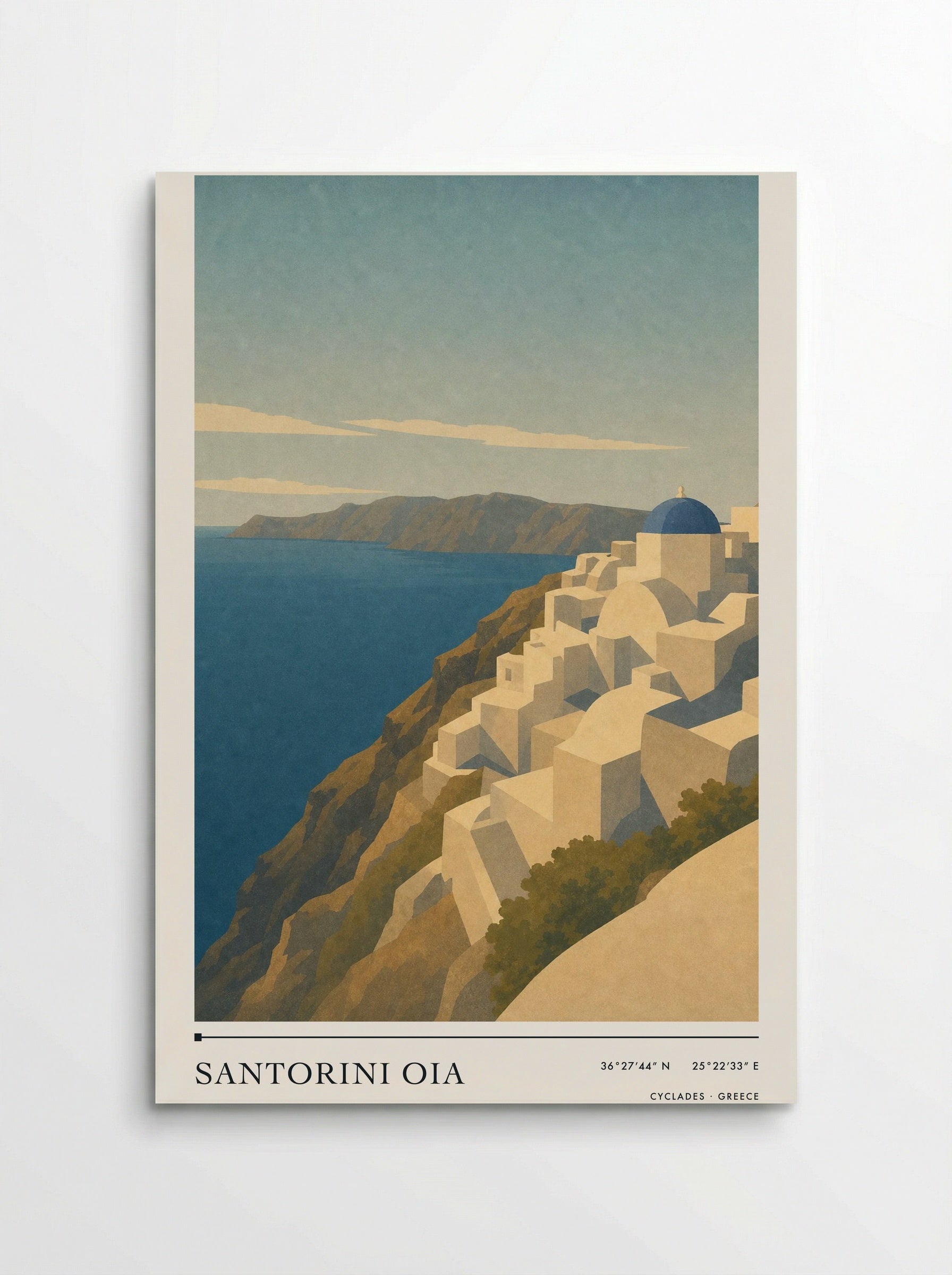 Santorini Oia Travel Poster Artwork - Poster