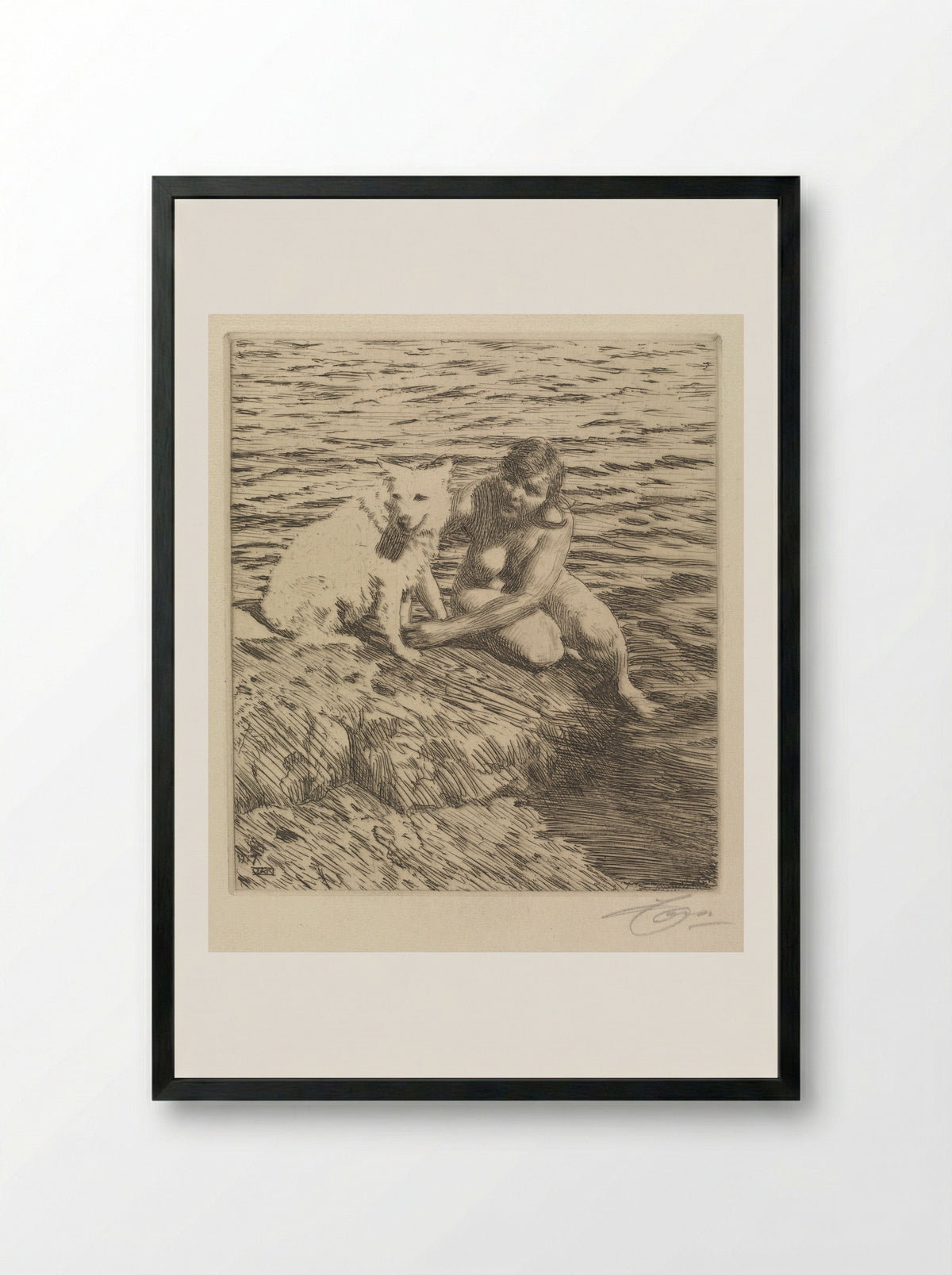 Sappo - Anders Zorn - Framed Print Black