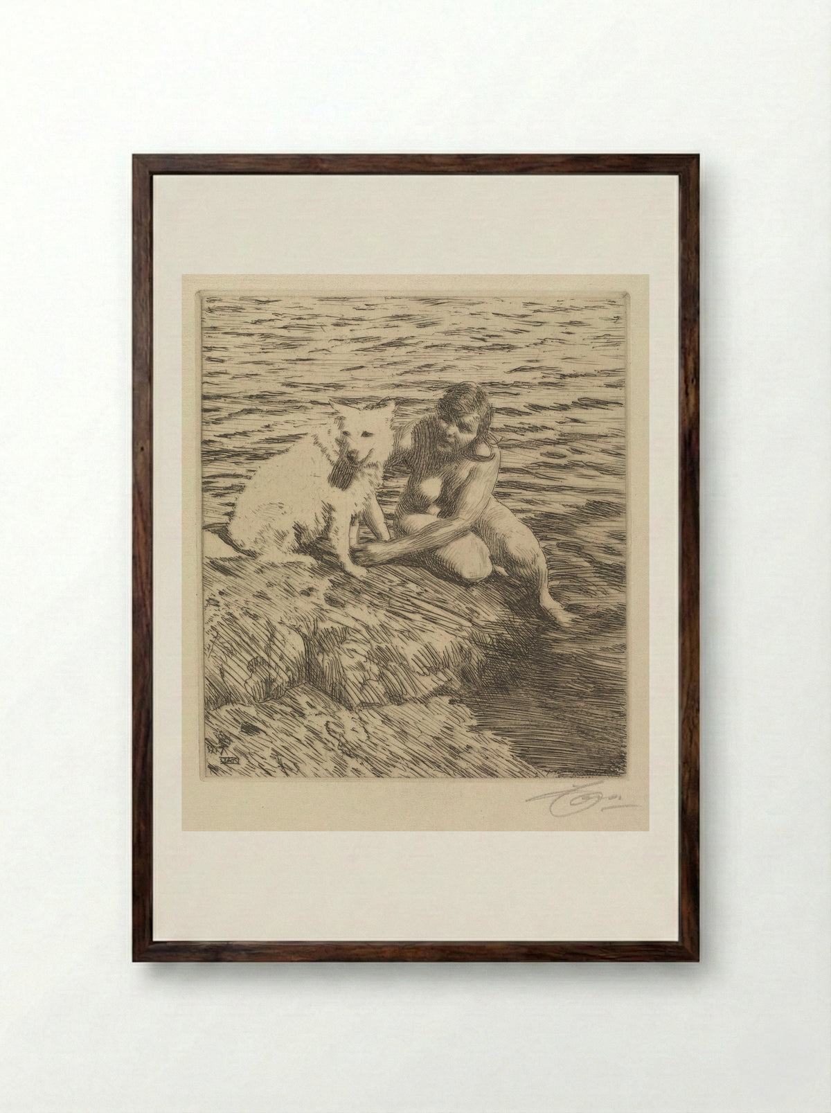 Sappo - Anders Zorn - Framed Print Dark Wood
