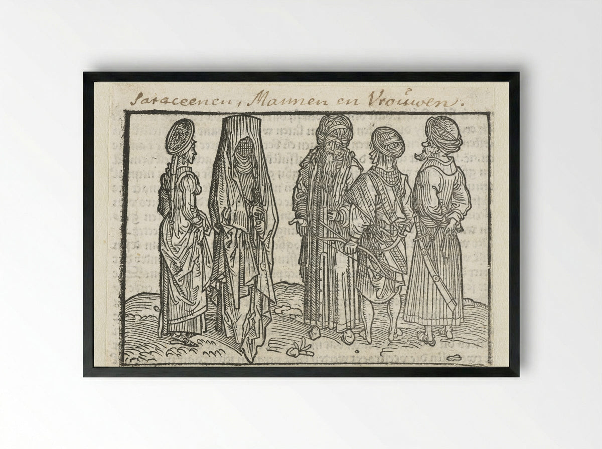 Saracenen (Men and Women) - Erhard Reuwich - Framed Print Black