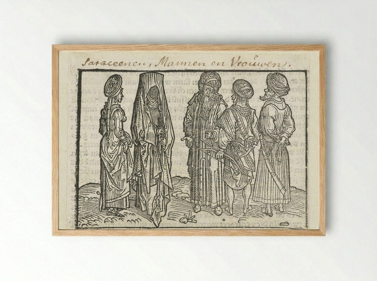 Saracenen (Men and Women) - Erhard Reuwich - Framed Print Wood