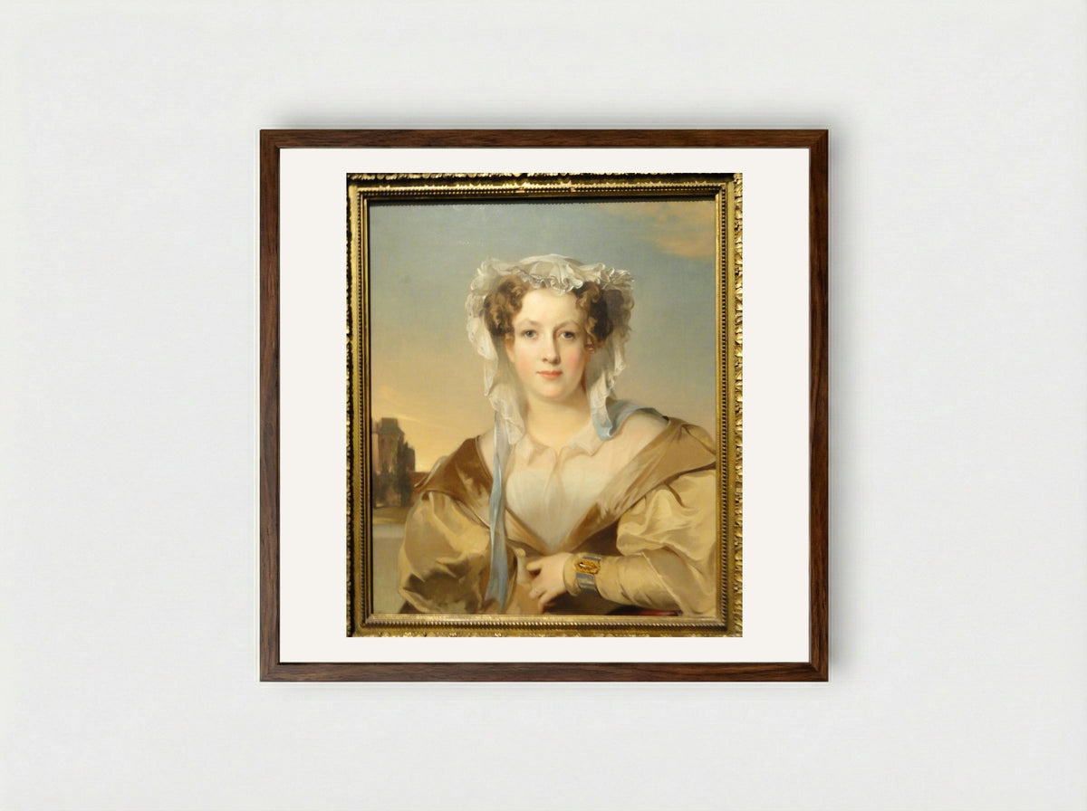 Sarah Rogers Gracie King, Mrs. James Gore King - Thomas Sully - Framed Print Dark Wood