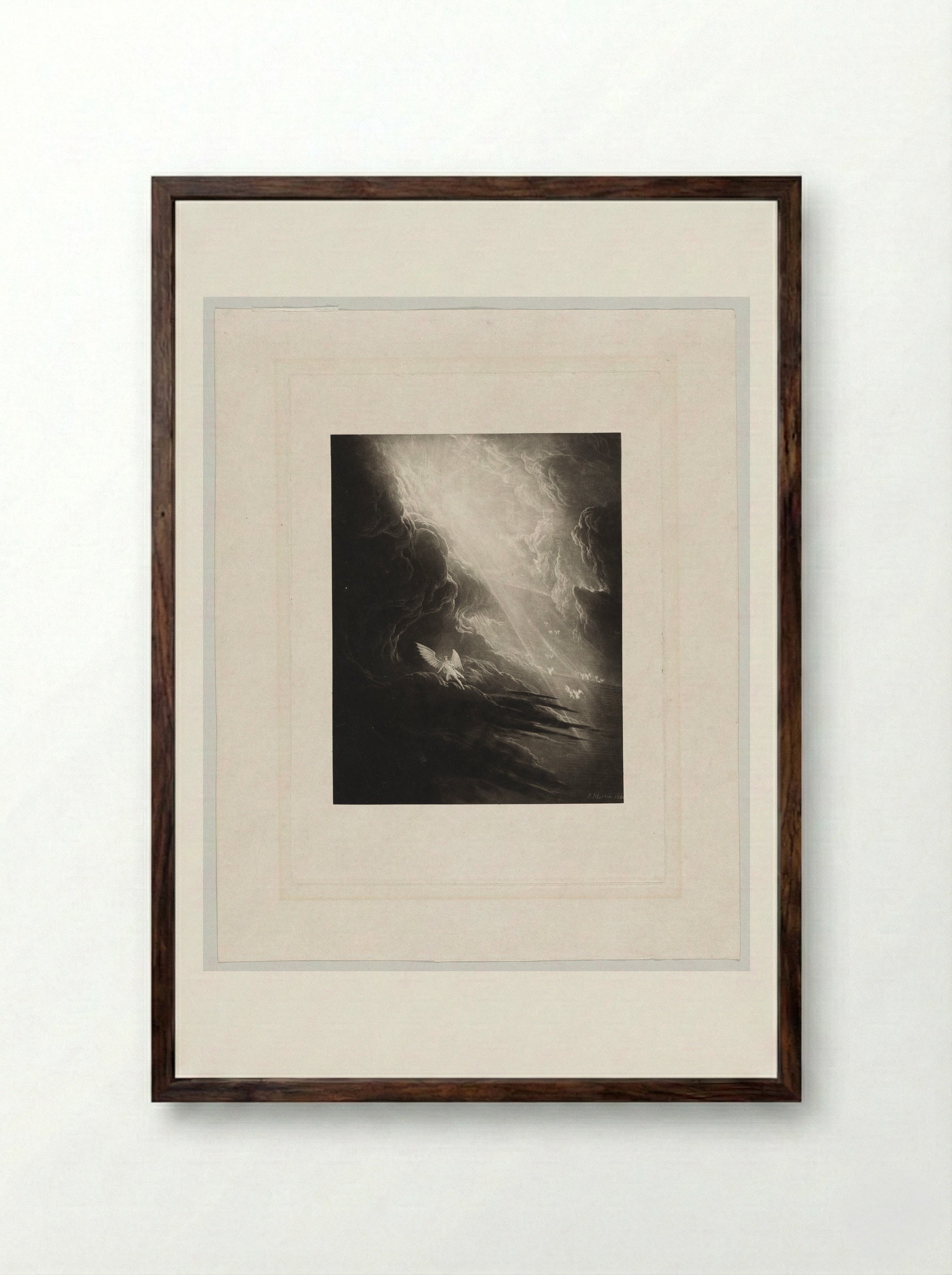 Satan Viewing the Ascent to Heaven - John Martin - Framed Print Dark Wood