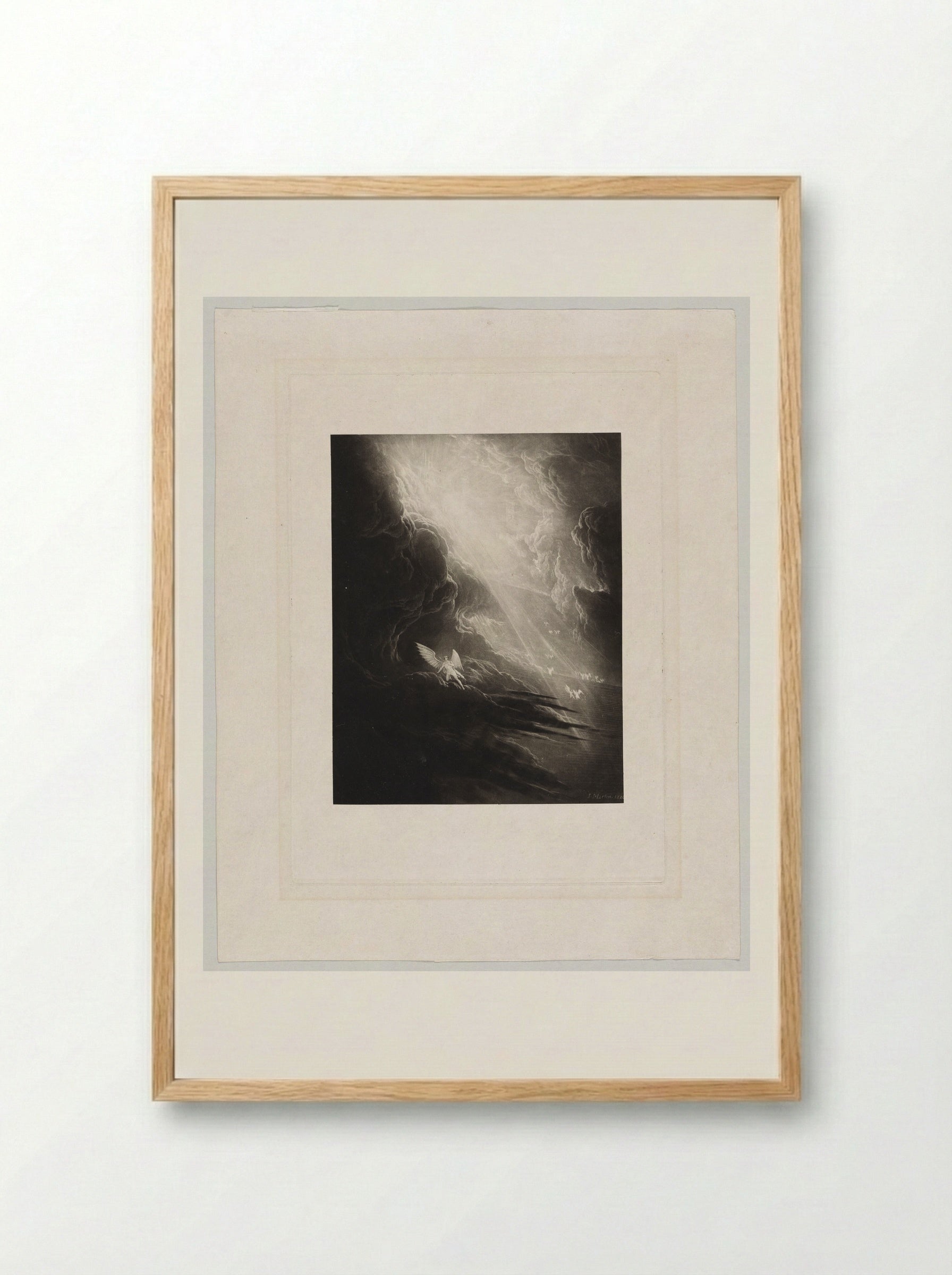 Satan Viewing the Ascent to Heaven - John Martin - Framed Print Wood
