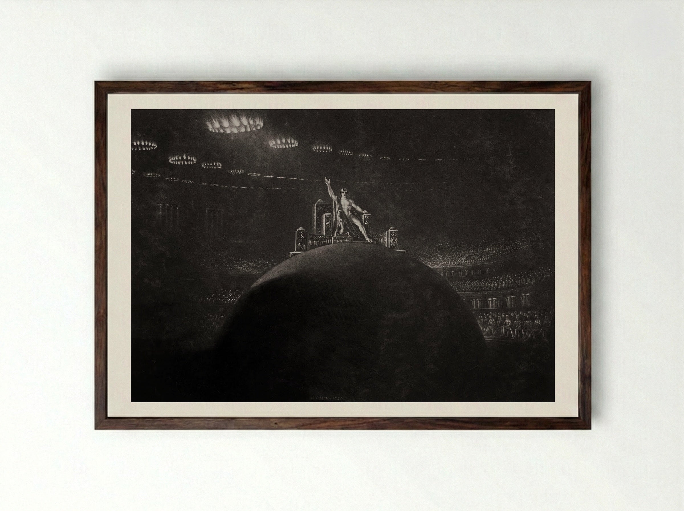 Satan in Council - John Martin - Framed Print Dark Wood