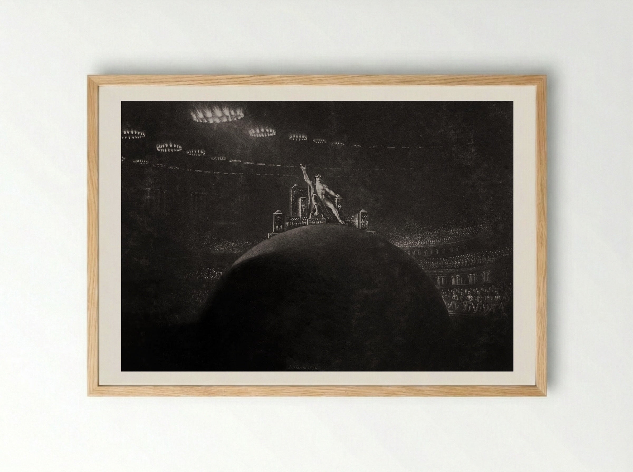 Satan in Council - John Martin - Framed Print Wood