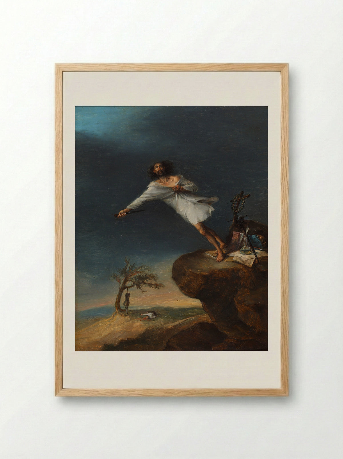 Satire of the Romantic Suicide - Leonardo Alenza - Framed Print Wood