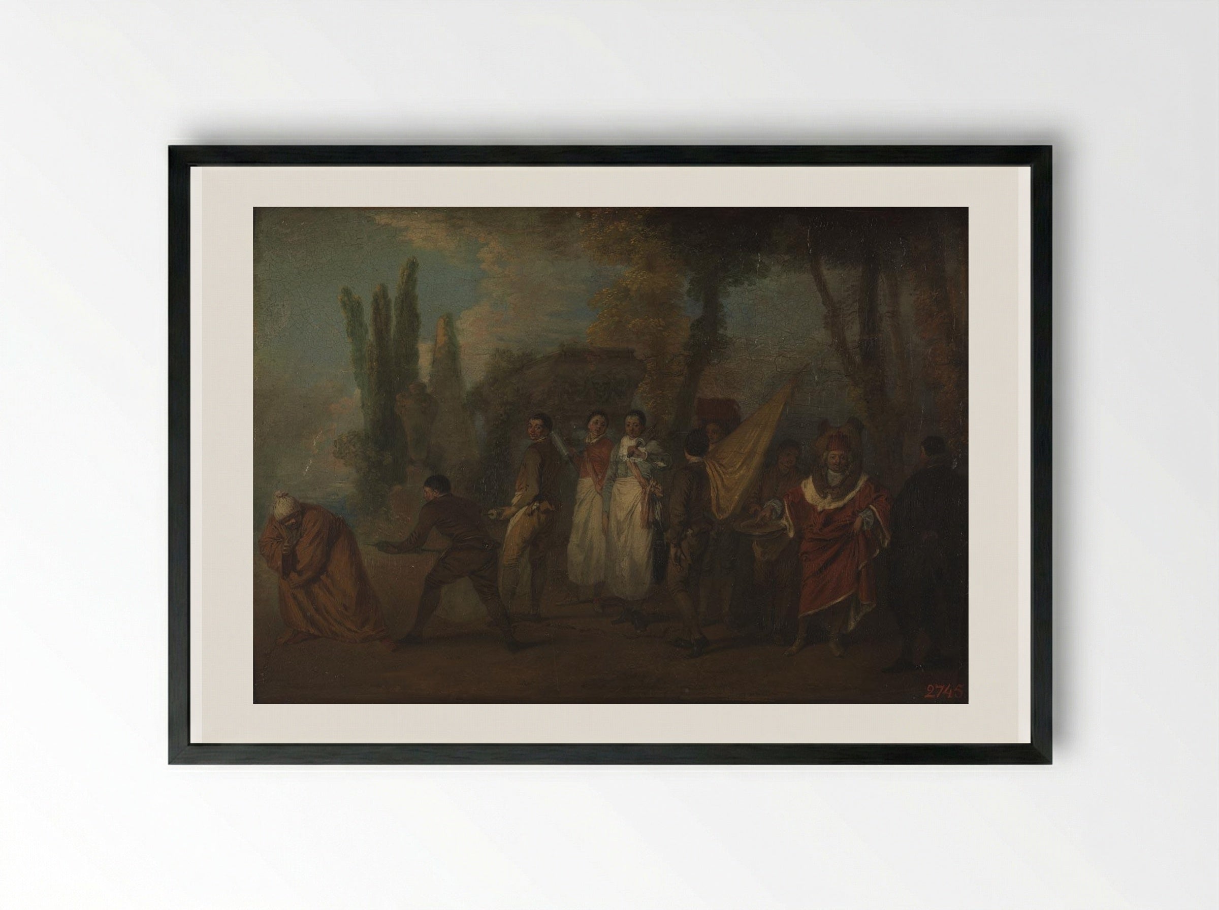 Satire on Physicians - Antoine Watteau - Framed Print Black