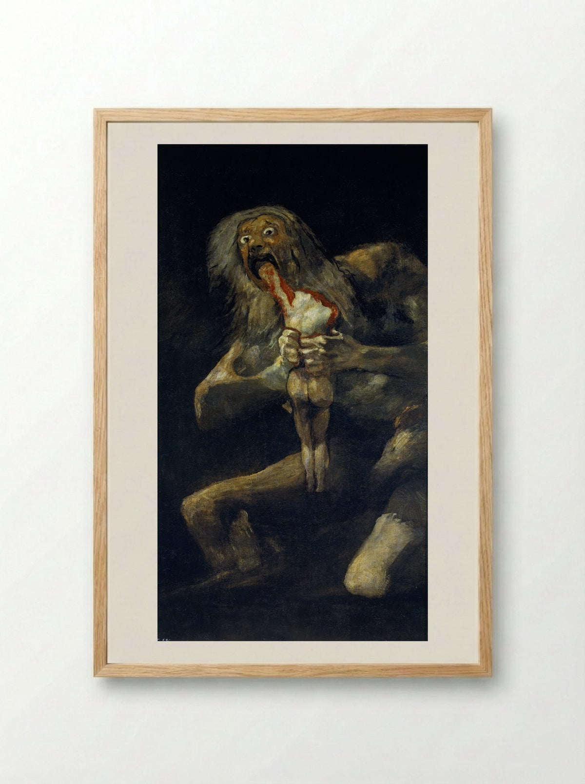 Saturn Devouring His Son - Francisco Goya - Framed Print Wood
