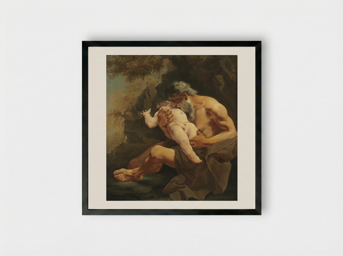 Saturn Devouring his Child - Giulia Lama - Framed Print Black