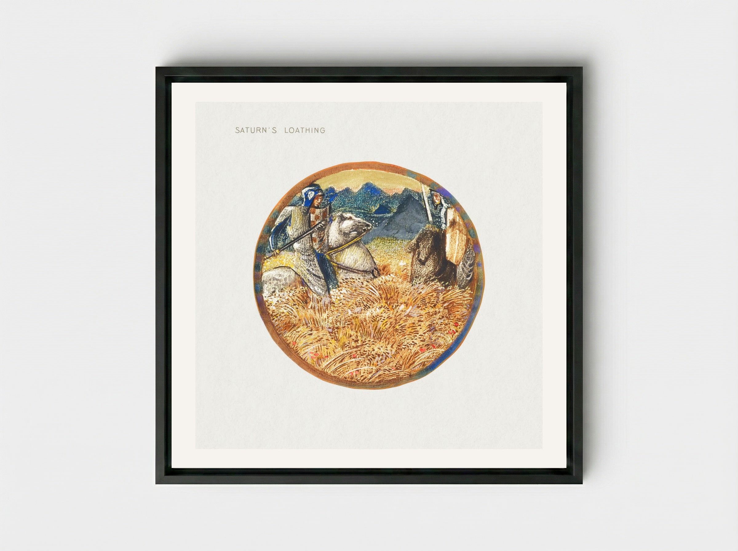 Saturn's Loathing, from The Flower Book - Edward Burne-Jones - Framed Canvas Black