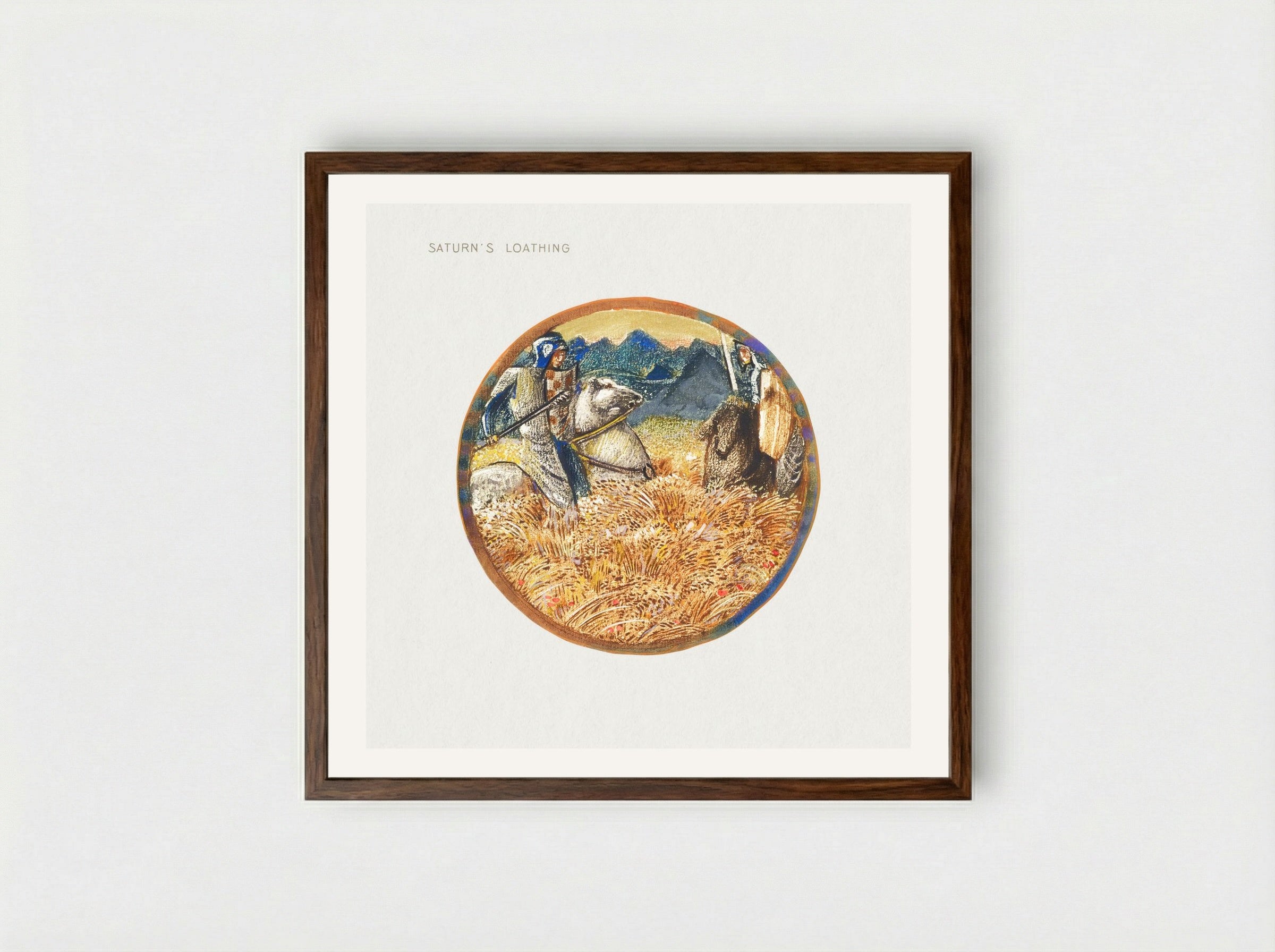 Saturn's Loathing, from The Flower Book - Edward Burne-Jones - Framed Print Dark Wood
