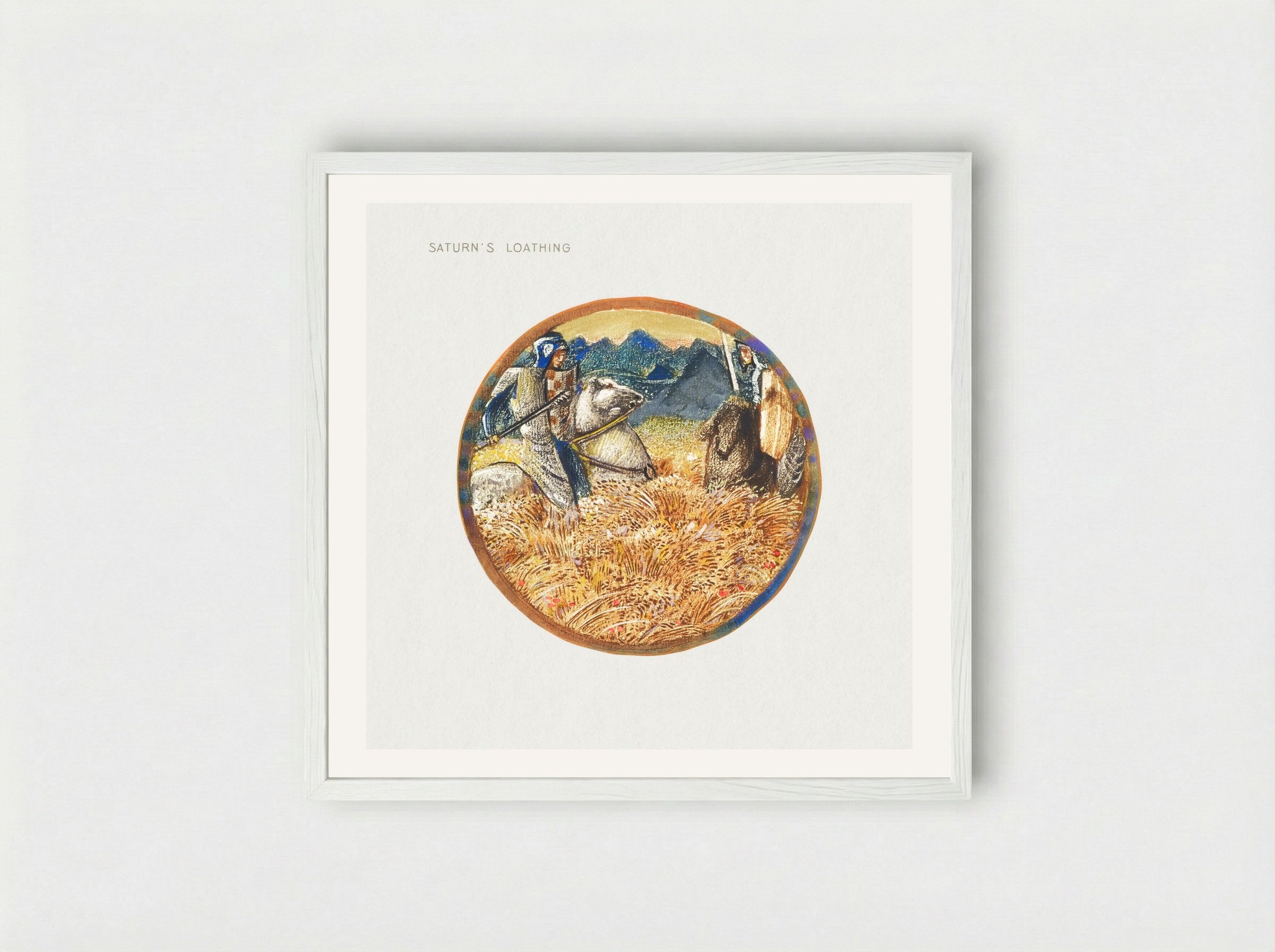 Saturn's Loathing, from The Flower Book - Edward Burne-Jones - Framed Print White