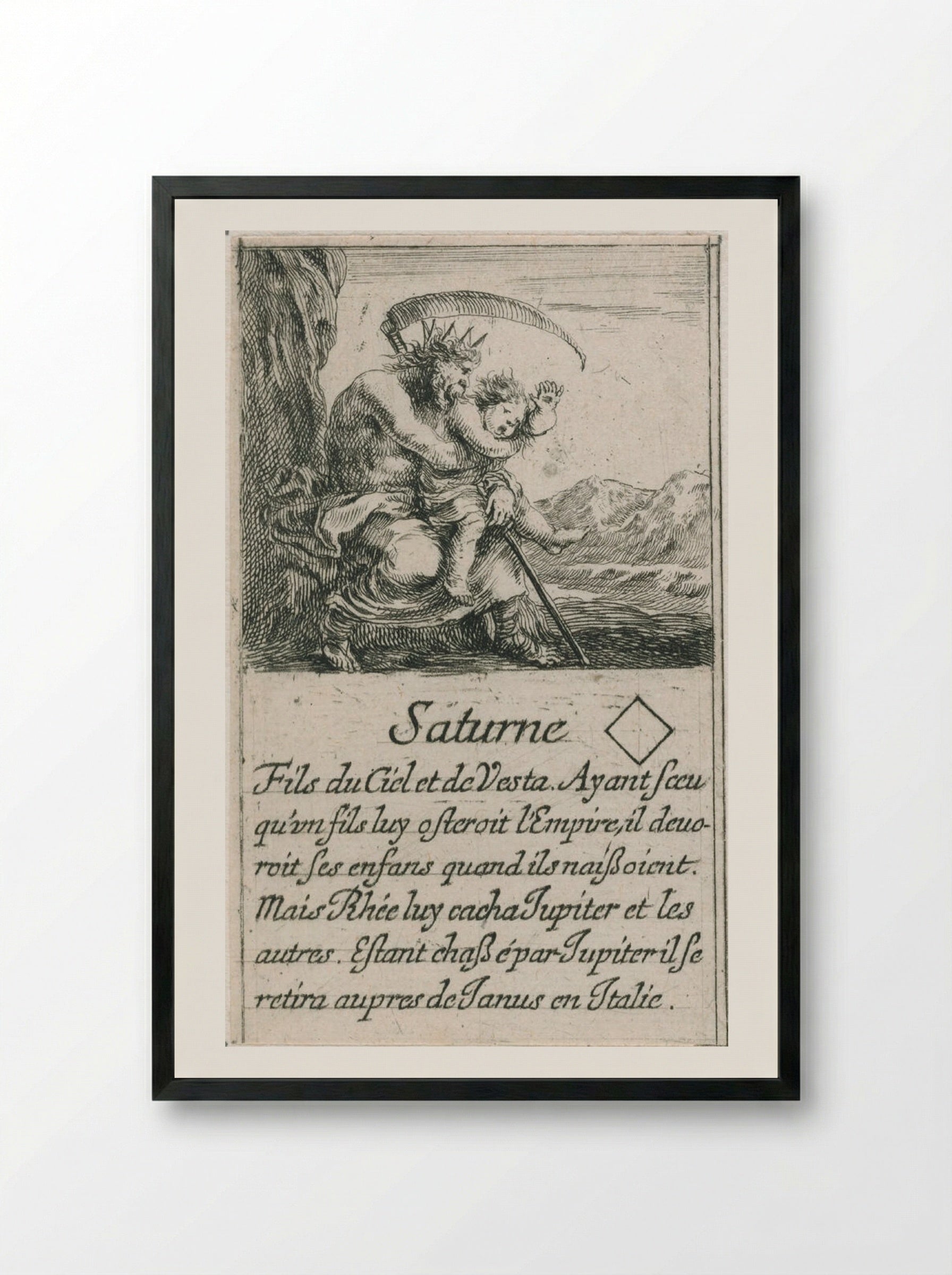 Saturn - Stefano Della Bella - Framed Print Black
