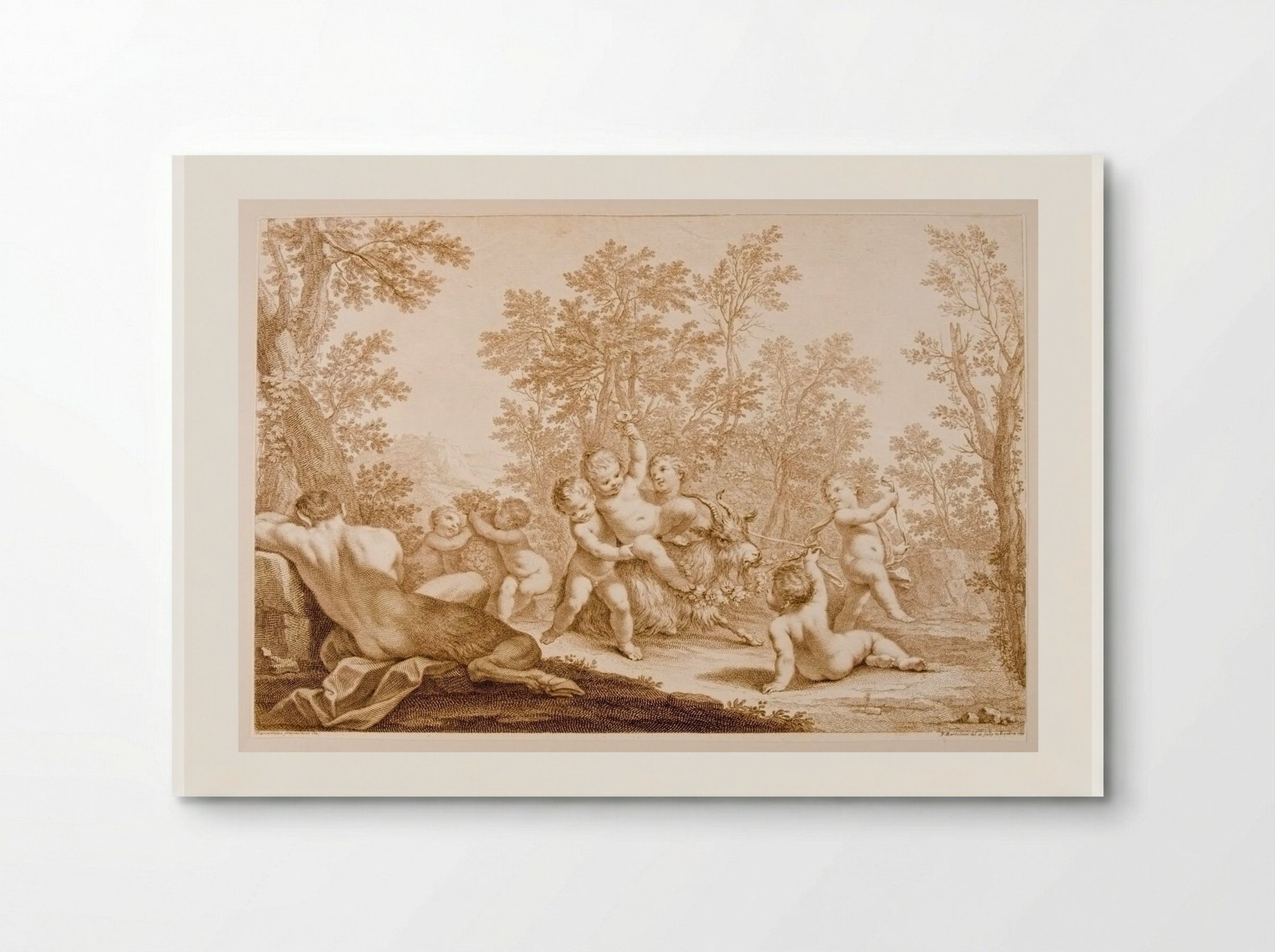 Satyr, Children, and Goat - Francesco Bartolozzi - Poster