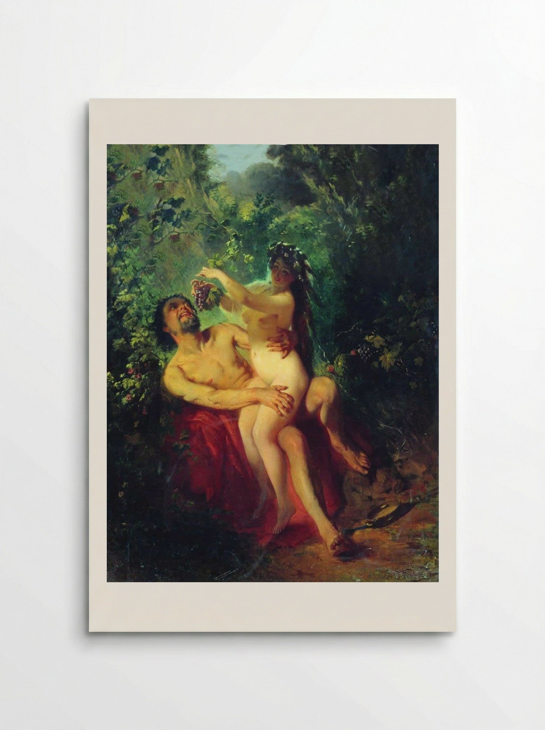 Satyr and Nymph - Konstantin Makovsky - Poster