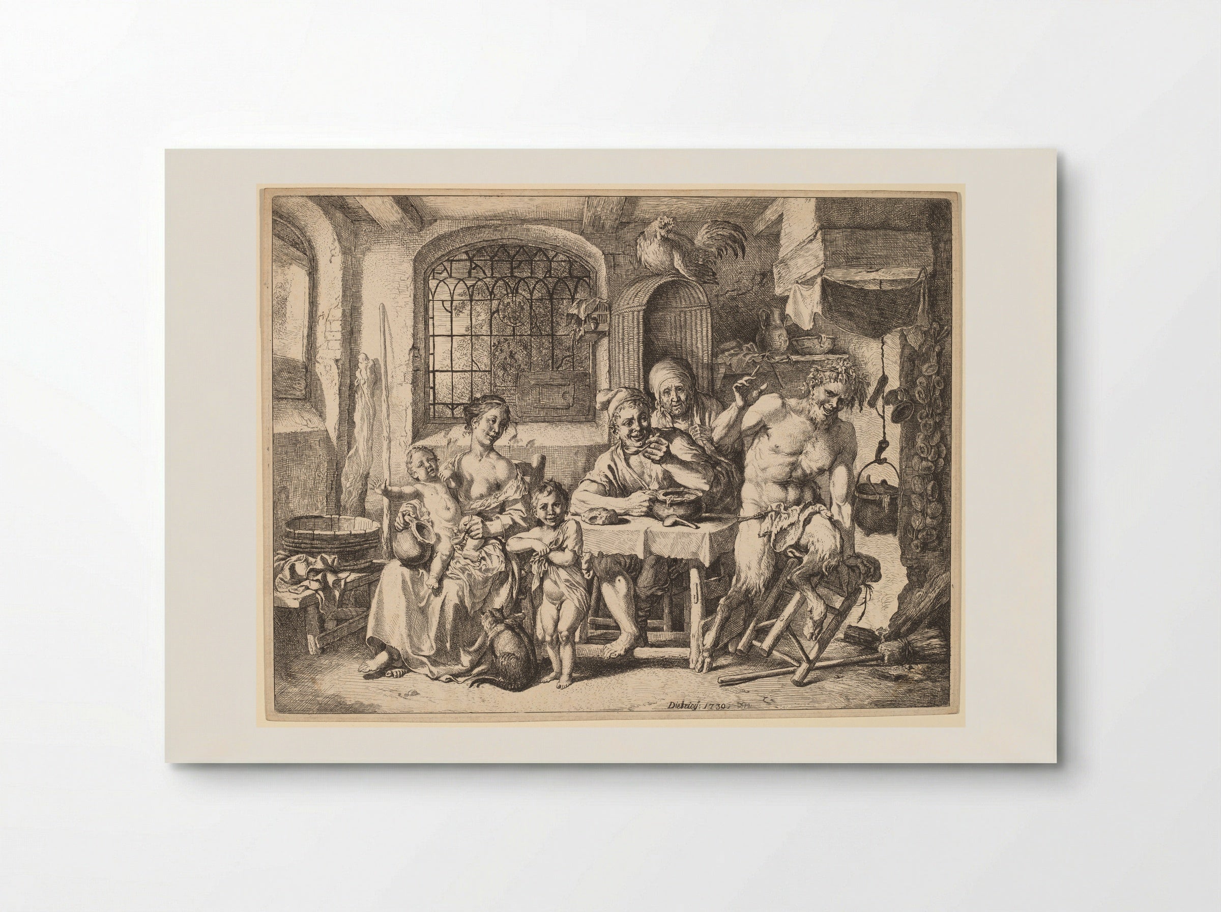 Satyr and Peasant's Family - Christian Wilhelm Ernst Dietrich - Poster