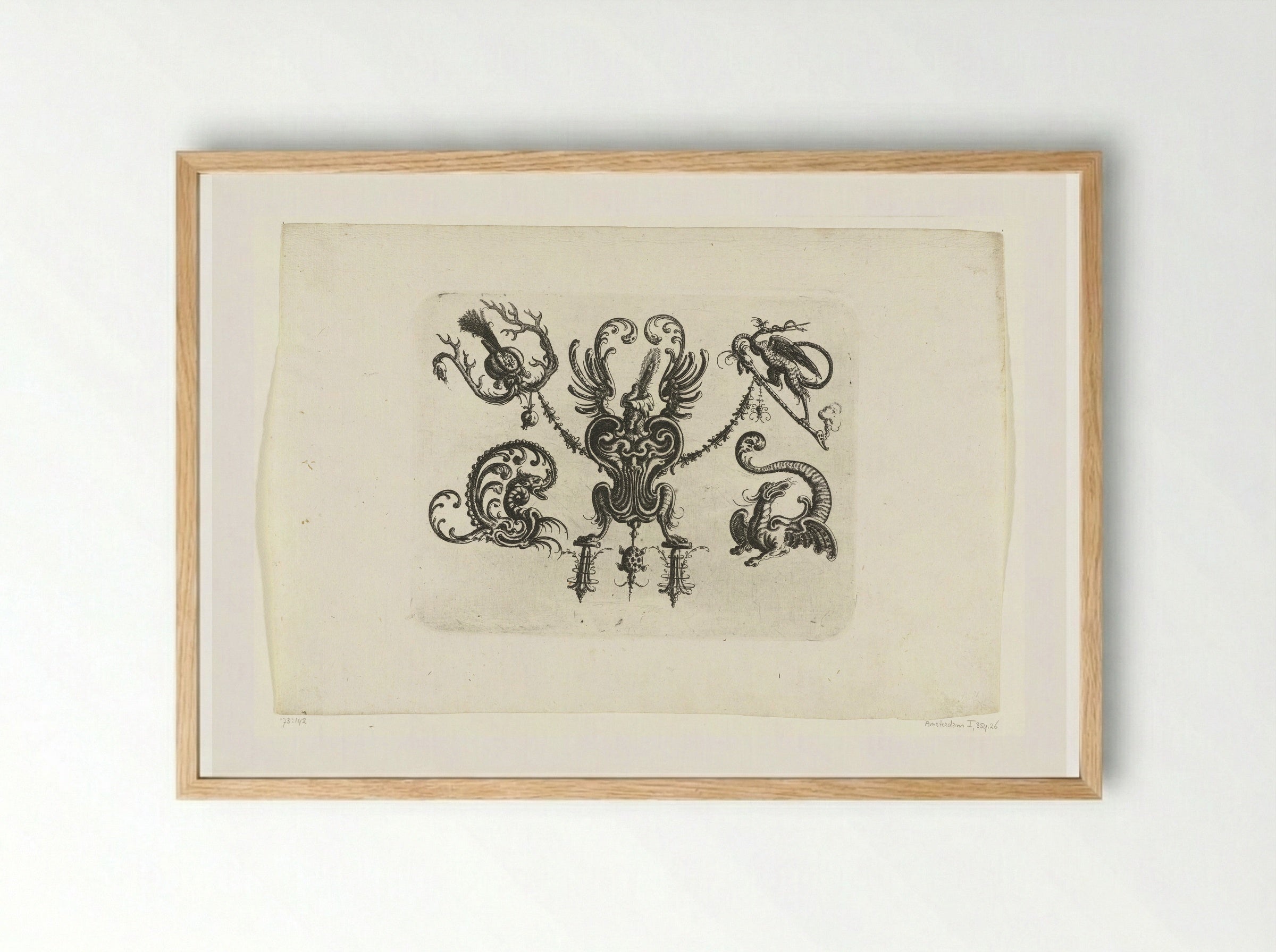 Satyr with a Mascaron Body - Christoph Jamnitzer - Framed Print Wood