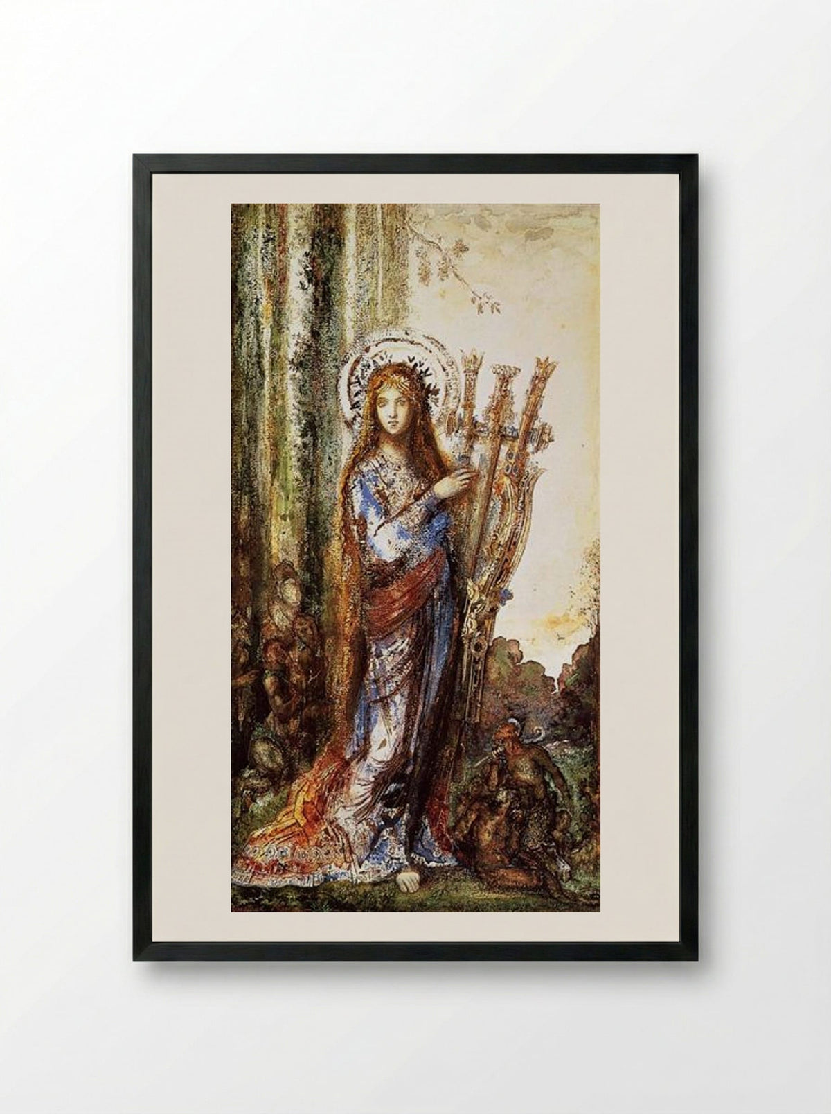 Satyrs - Gustave Moreau - Framed Print Black