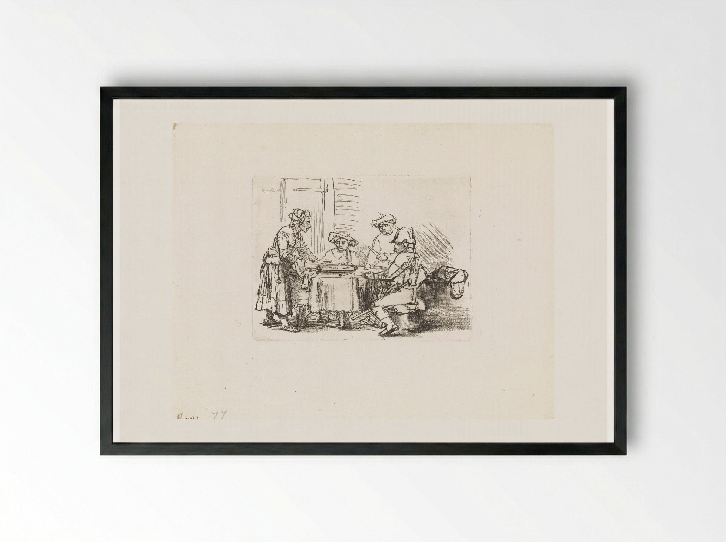 Saul and the Witch of Endor - Matthijs Pool - Framed Print Black