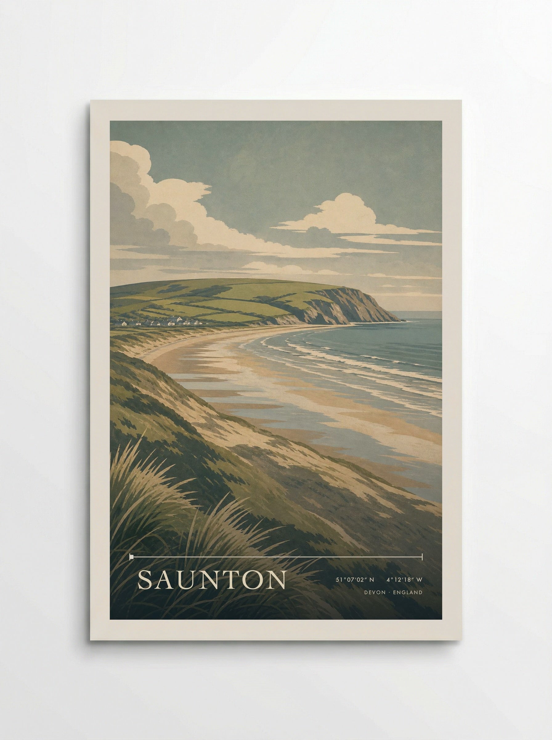 Saunton Devon England Travel Poster - Poster