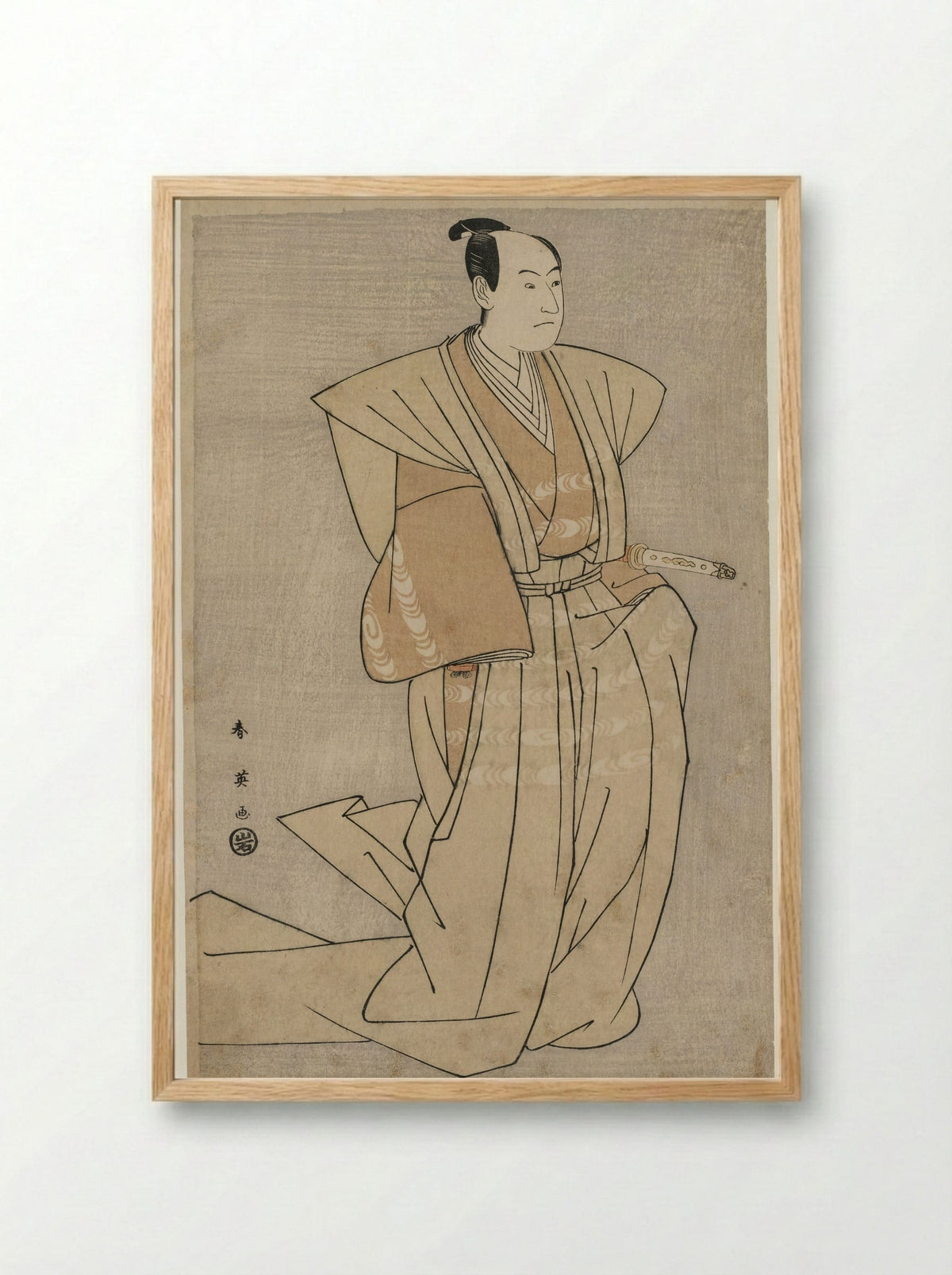 Sawamura Sojuro III as Enya Hangan in Kanadehon Chushingura - Katsukawa Shunei - Framed Print Wood