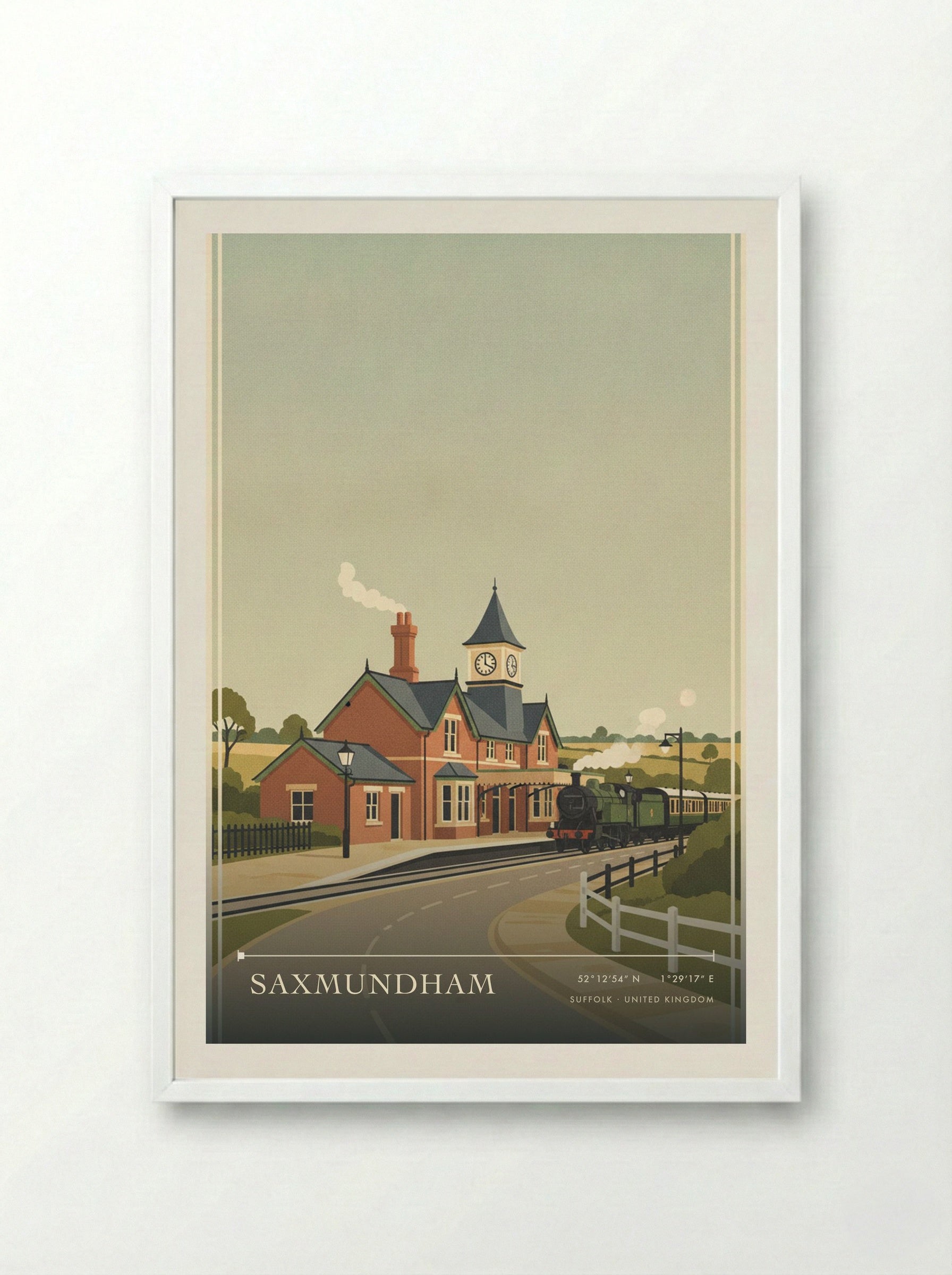 Saxmundham Suffolk United Kingdom Travel Poster - Framed Print White