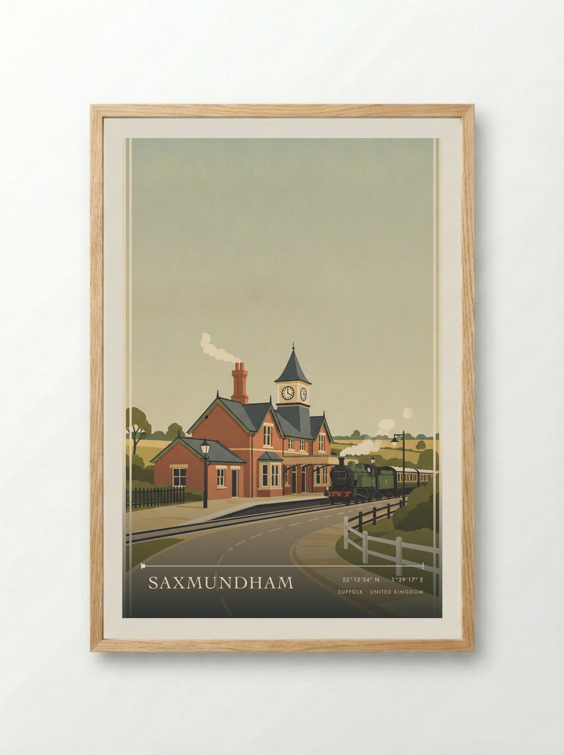 Saxmundham Suffolk United Kingdom Travel Poster - Framed Print Wood