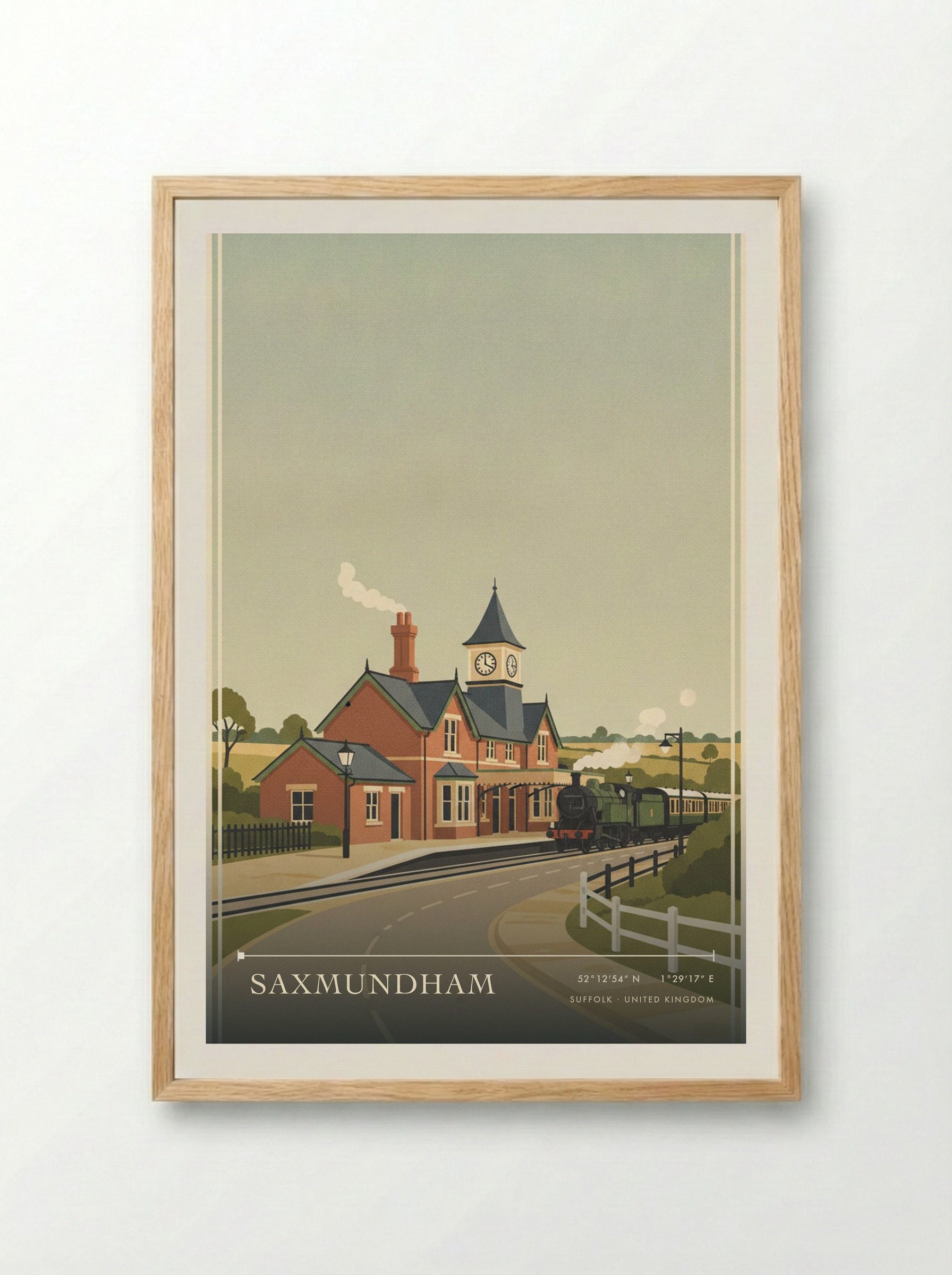 Saxmundham Suffolk United Kingdom Travel Poster - Framed Print Wood