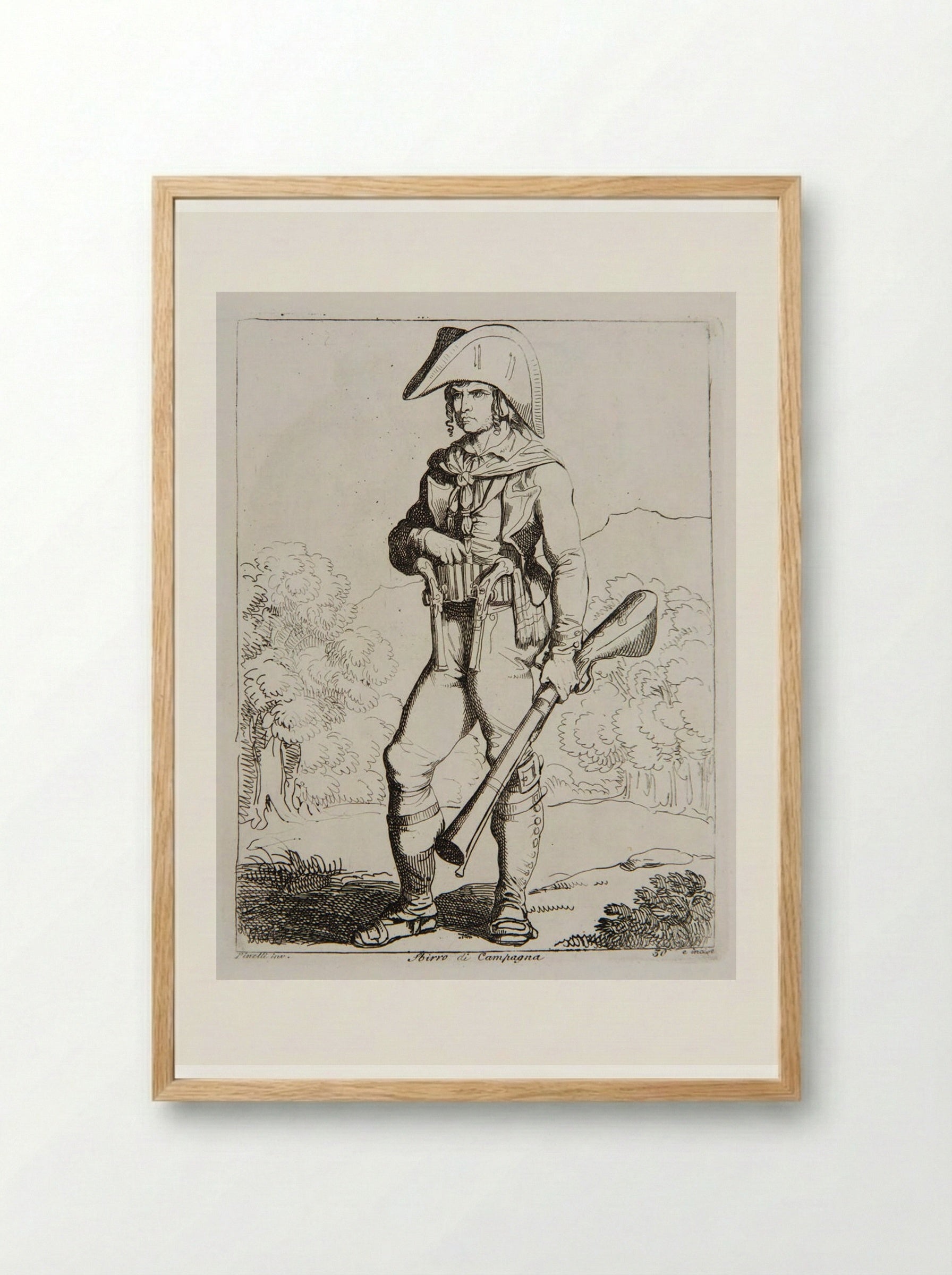 Sbirro di Campagna - Bartolomeo Pinelli - Framed Print Wood