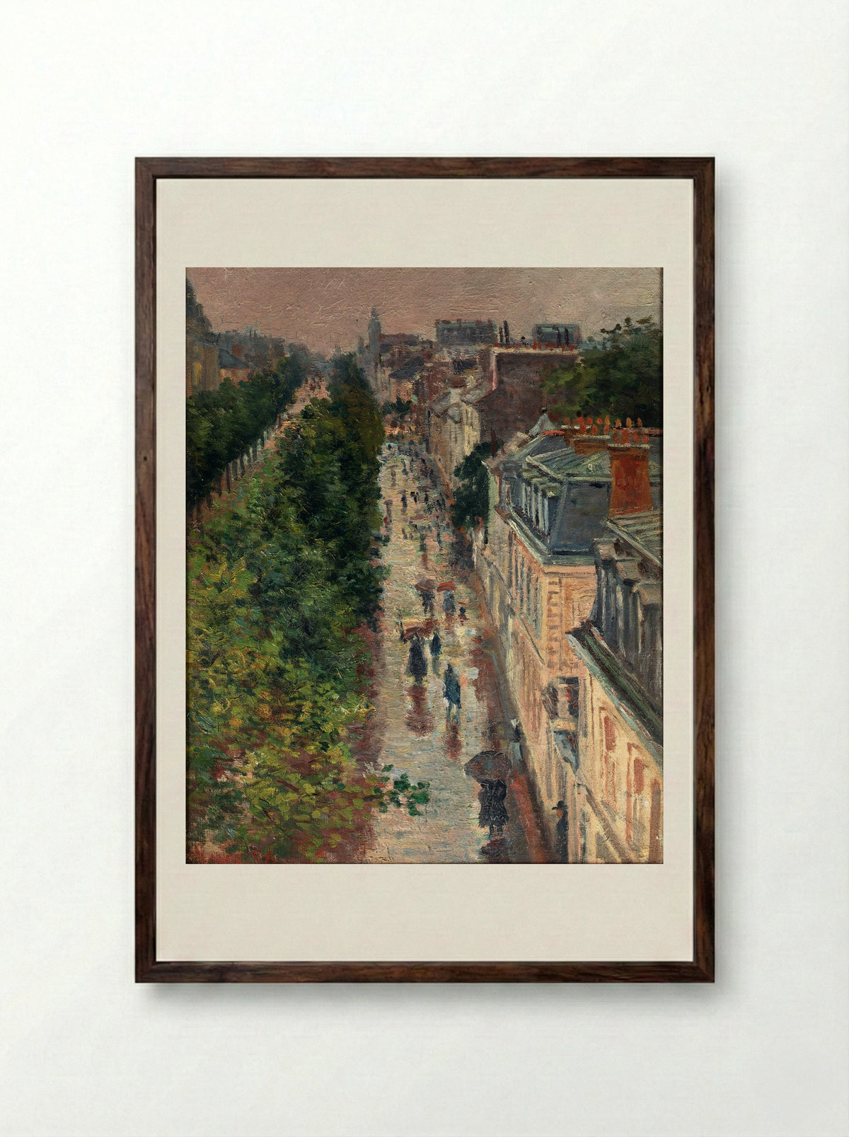 Scène de Rue à Paris - Maximilien Luce - Framed Print Dark Wood