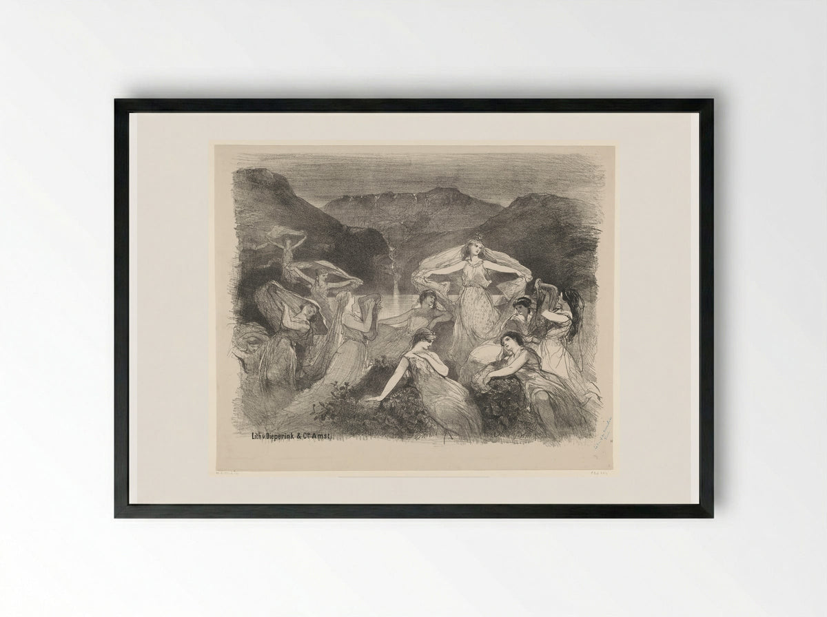 Scène uit ballet Zélie of de toversluier - Charles Rochussen - Framed Print Black