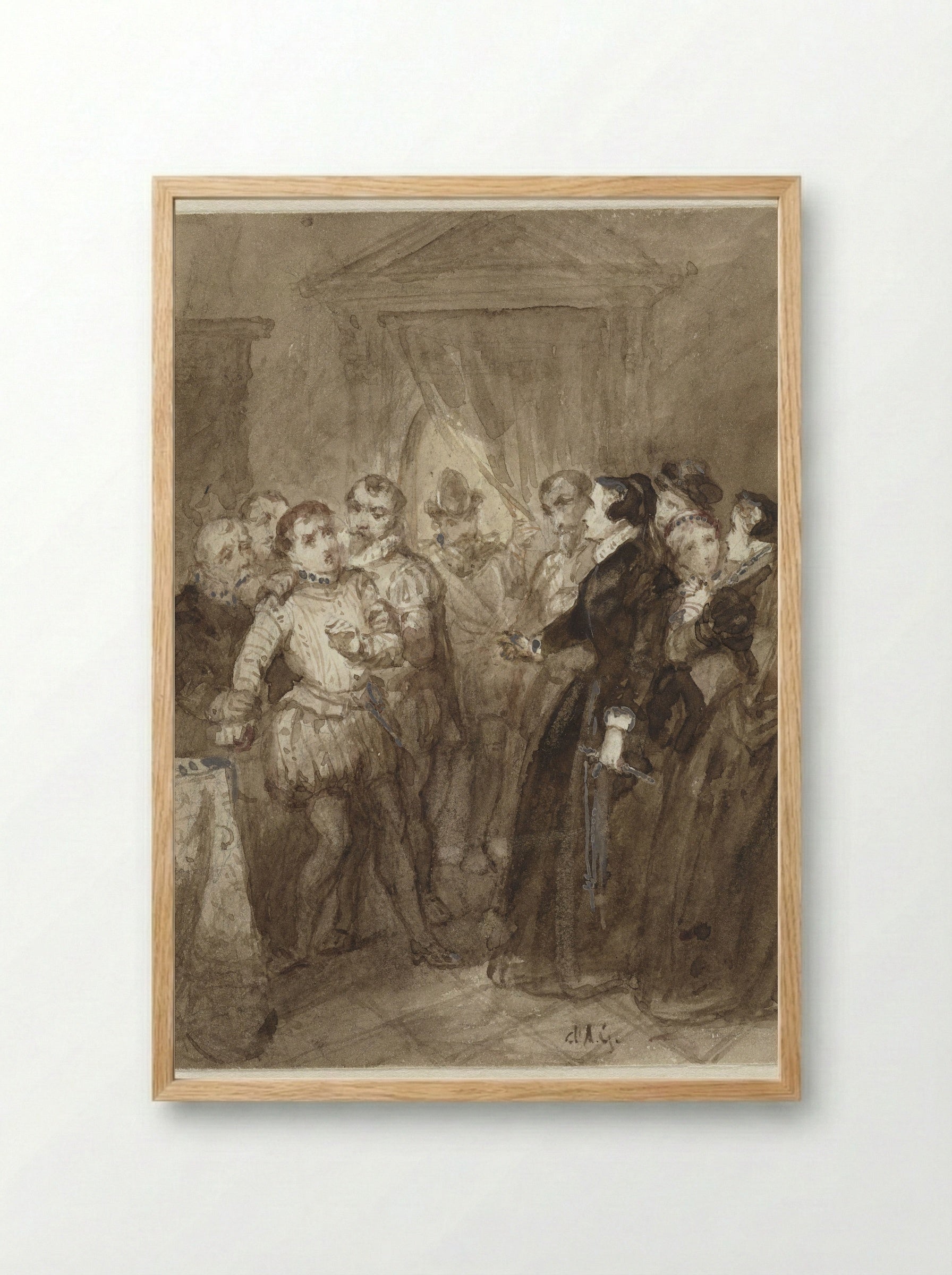 Scène uit de Tachtigjarige Oorlog - Johannes Christiaan d' Arnaud Gerkens - Framed Print Wood