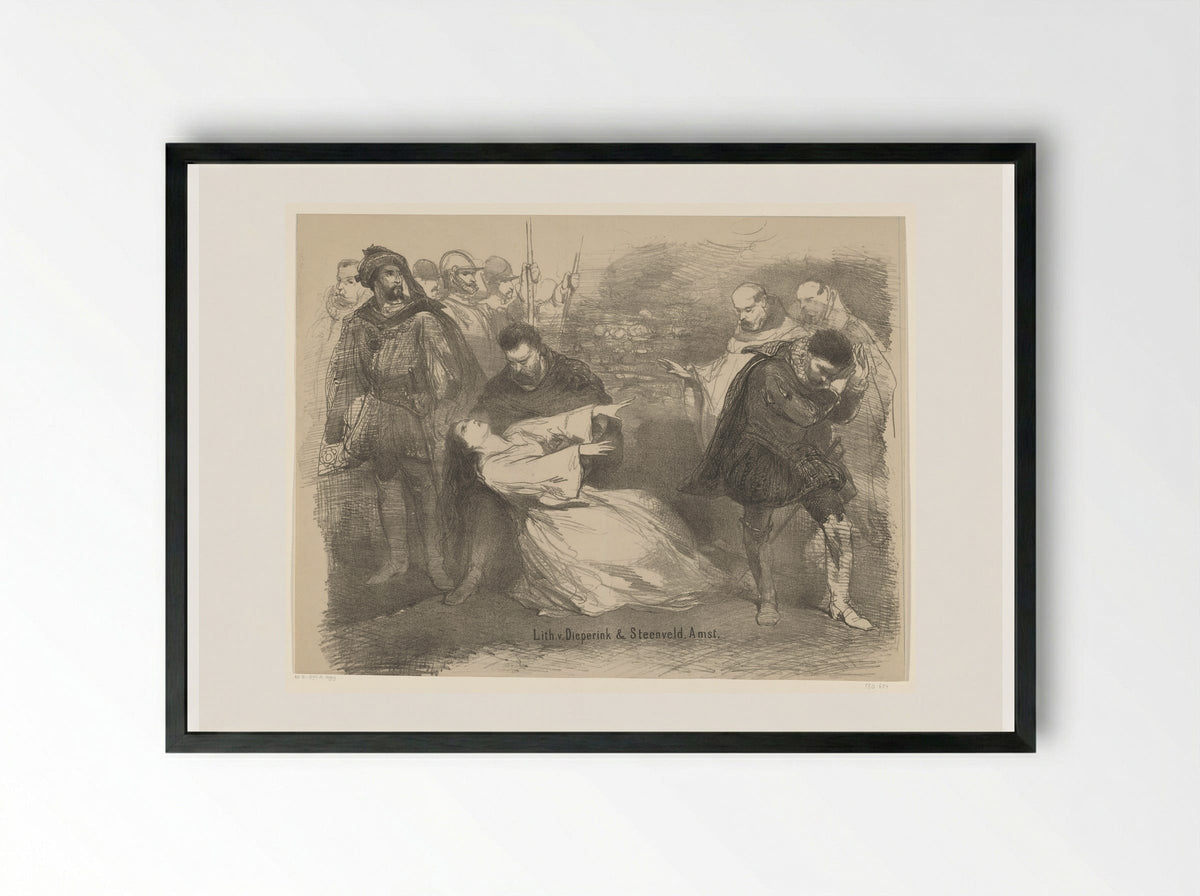 Scène uit het toneelstuk Fatma - Charles Rochussen - Framed Print Black