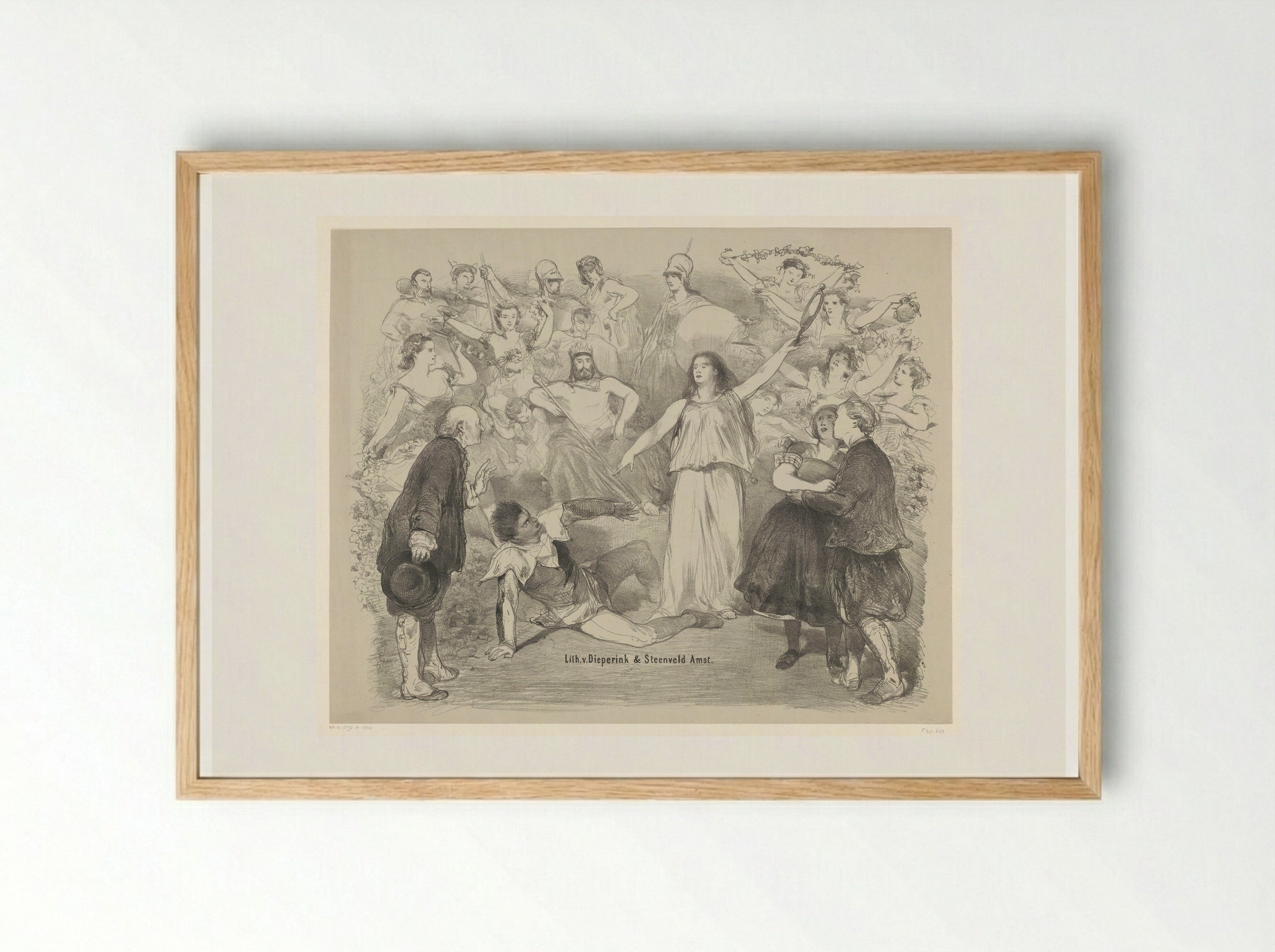Scène uit het toneelstuk Waarheid en Leugen - Charles Rochussen - Framed Print Wood
