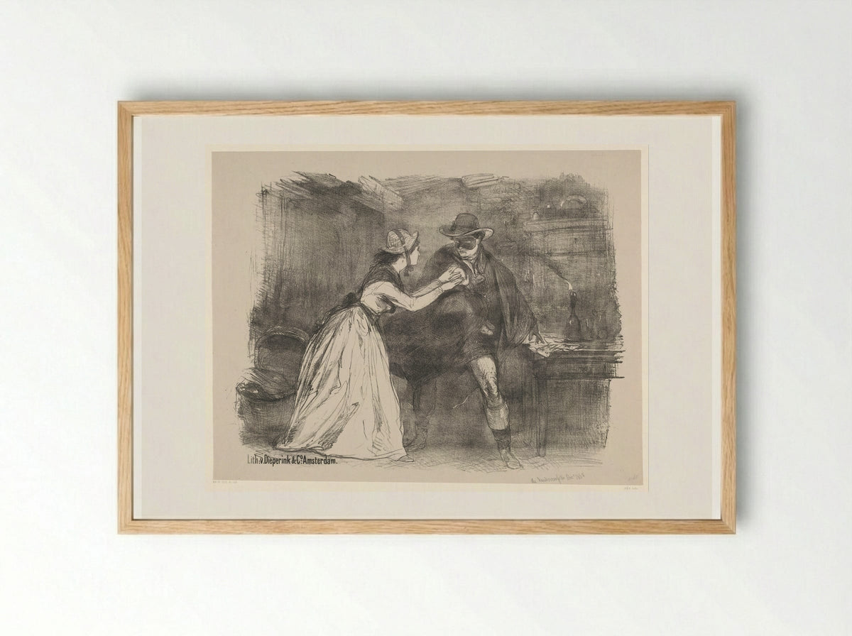 Scène uit toneeldrama De kinderroofster - Charles Rochussen - Framed Print Wood