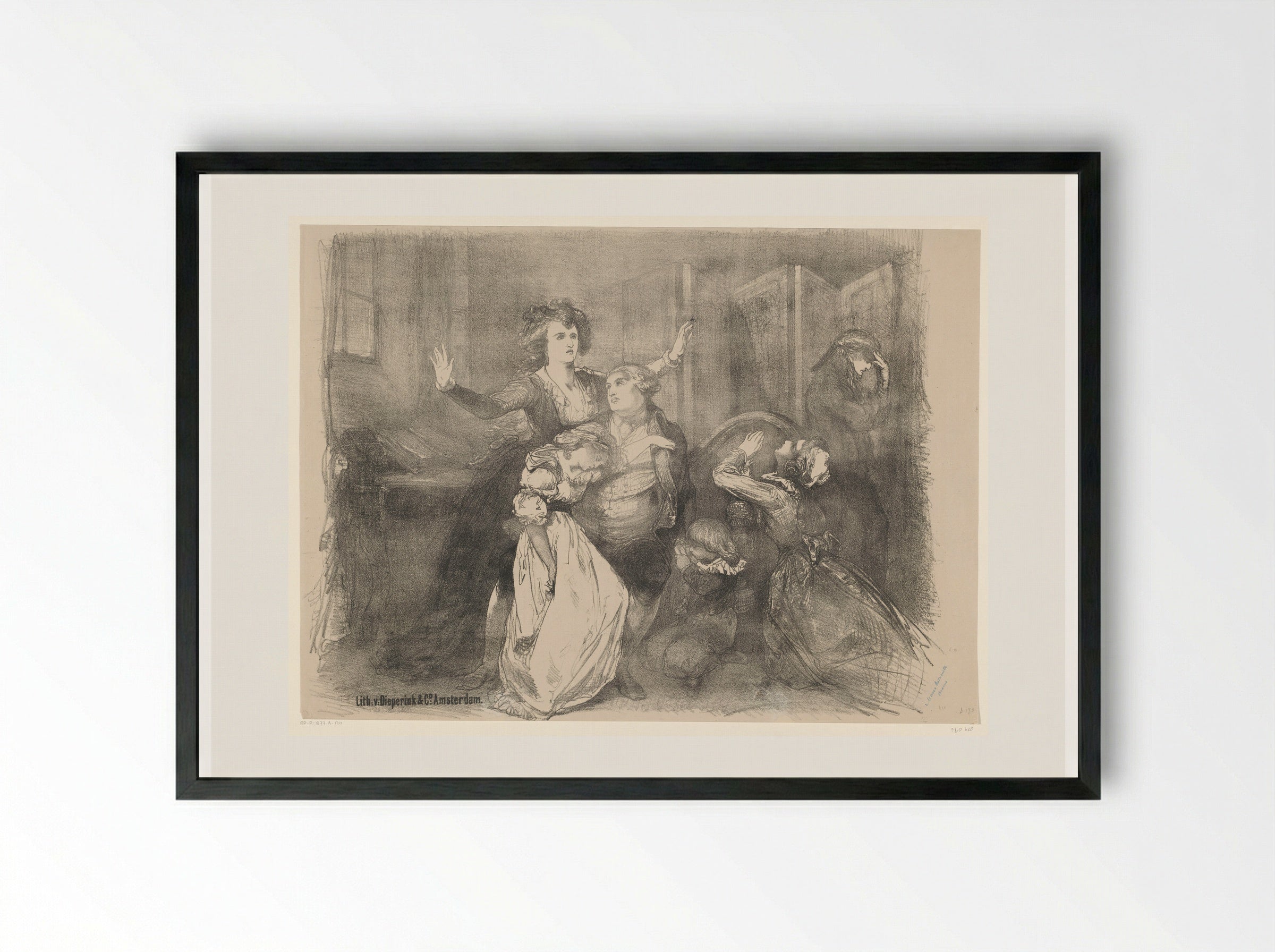 Scène uit toneeldrama Marie Antoinette - Charles Rochussen - Framed Print Black