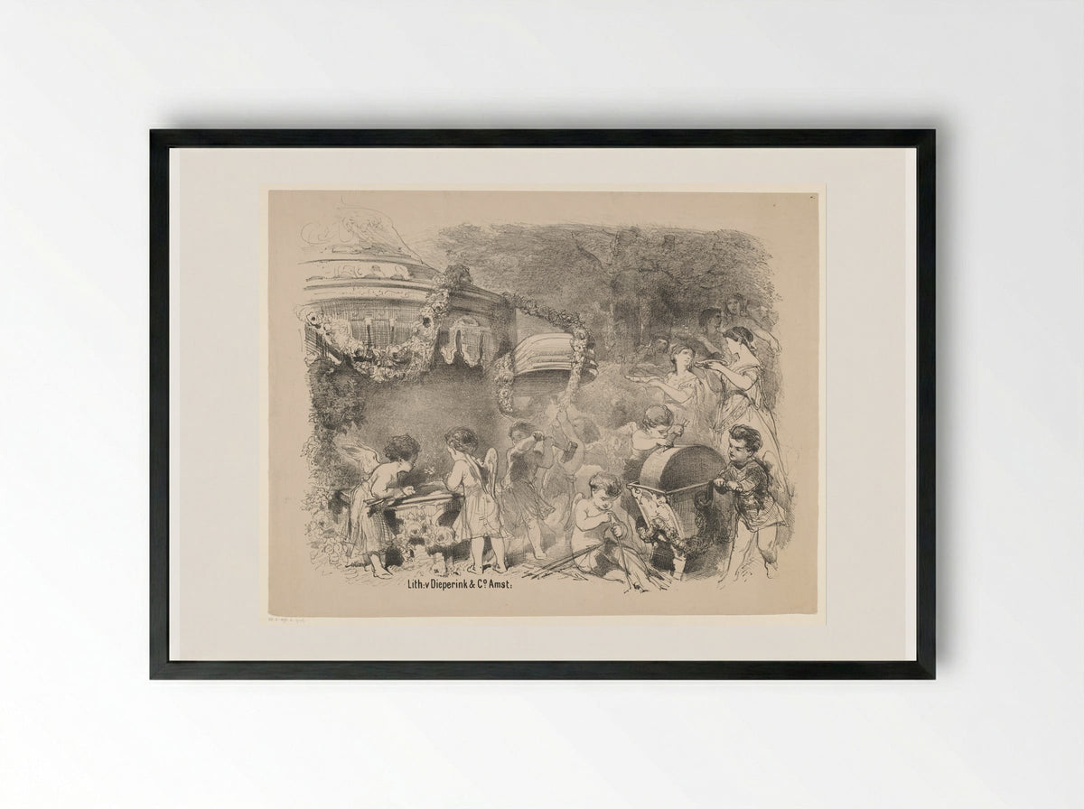 Scène uit toneelstuk Prinses zonder hart - Charles Rochussen - Framed Print Black