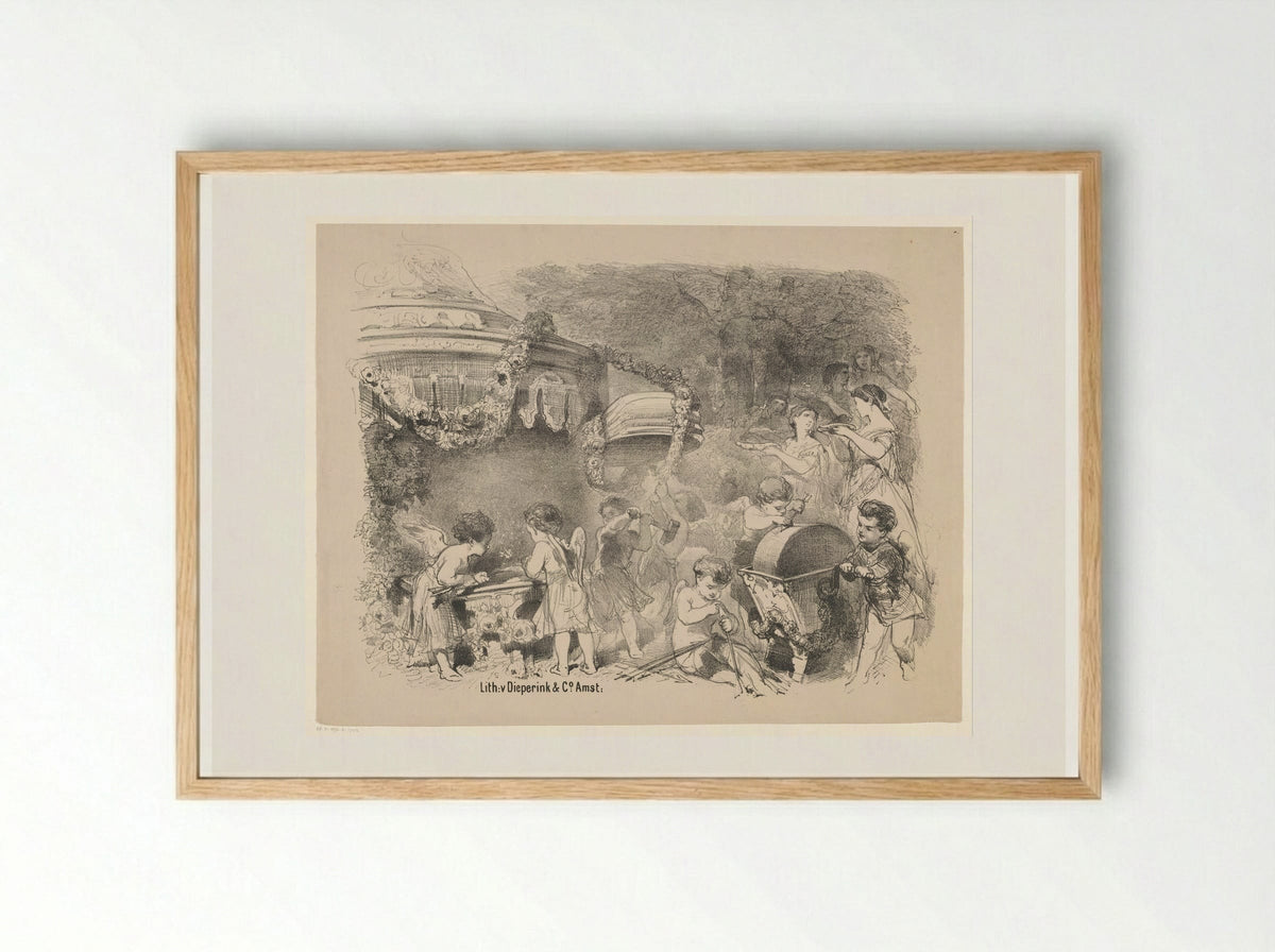 Scène uit toneelstuk Prinses zonder hart - Charles Rochussen - Framed Print Wood