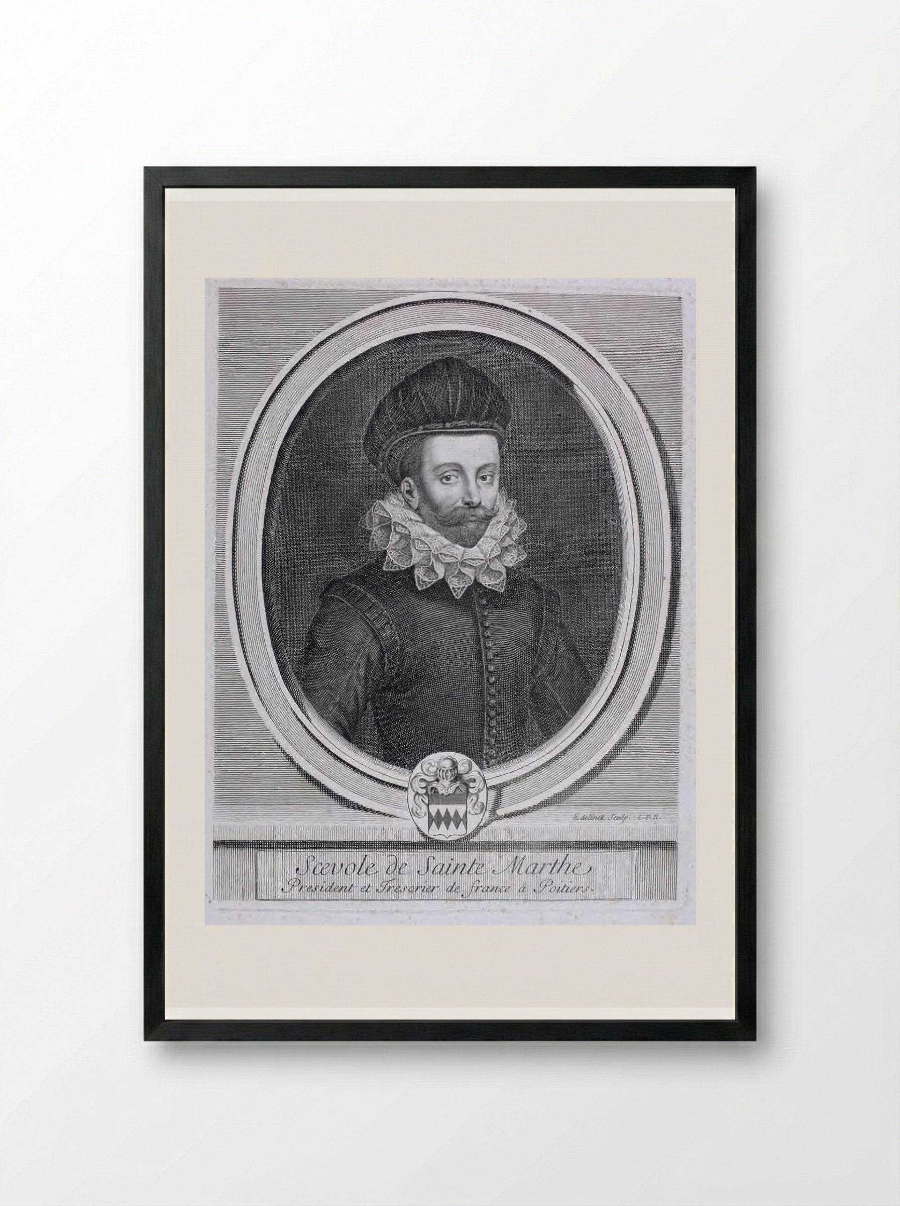 Scévole de Sainte-Marthe - Gérard Edelinck - Framed Print Black