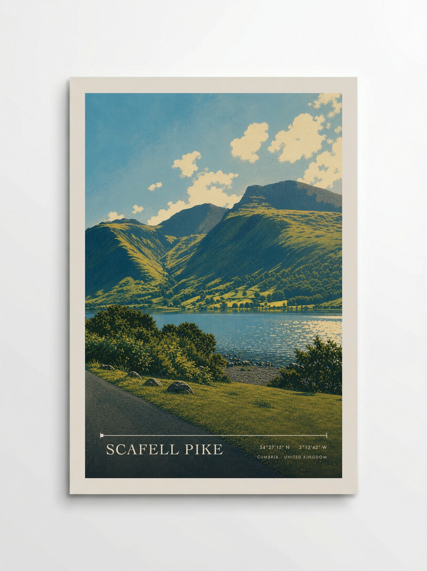 Scafell Pike Cumbria United Kingdom Travel Poster - Poster
