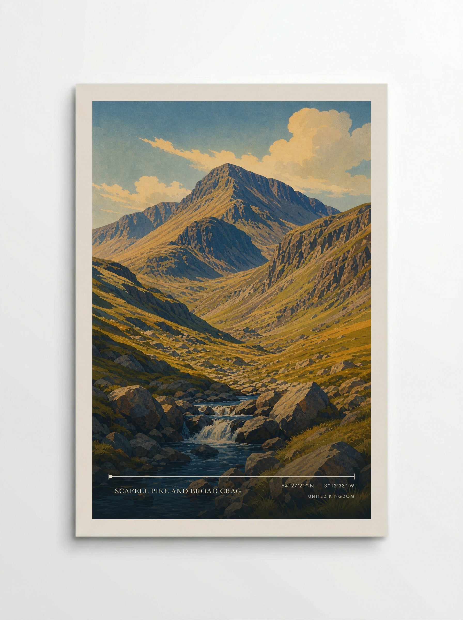 Scafell Pike and Broad Crag United Kingdom Travel Poster - Poster