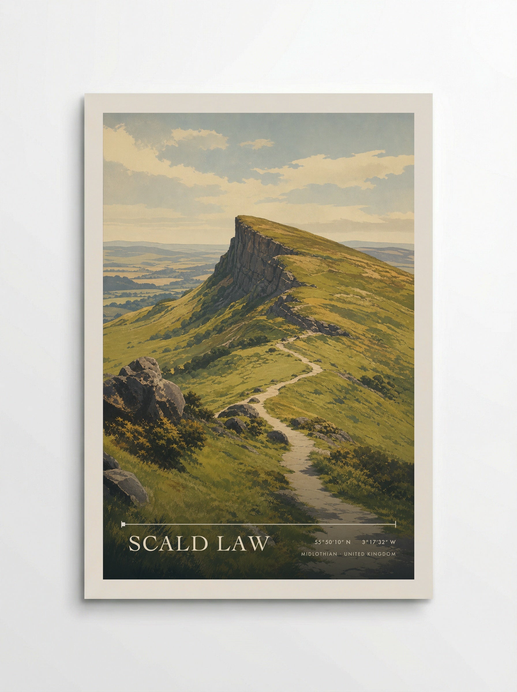 Scald Law Midlothian United Kingdom Travel Poster - Poster