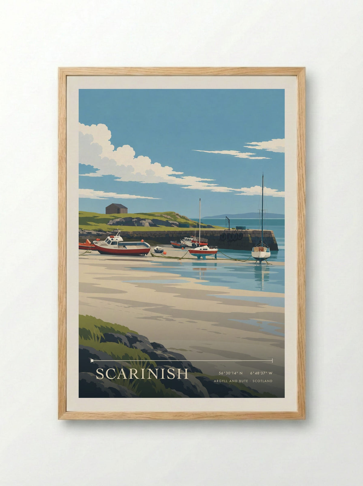 Scarinish, Argyll and Bute | Travel Poster - Framed Print Wood
