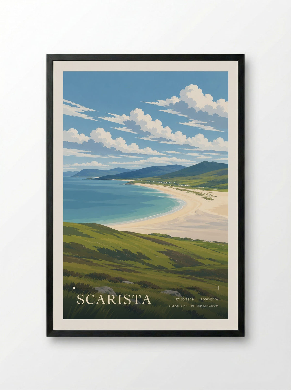 Scarista, Eilean Siar | Travel Poster - Framed Print Black