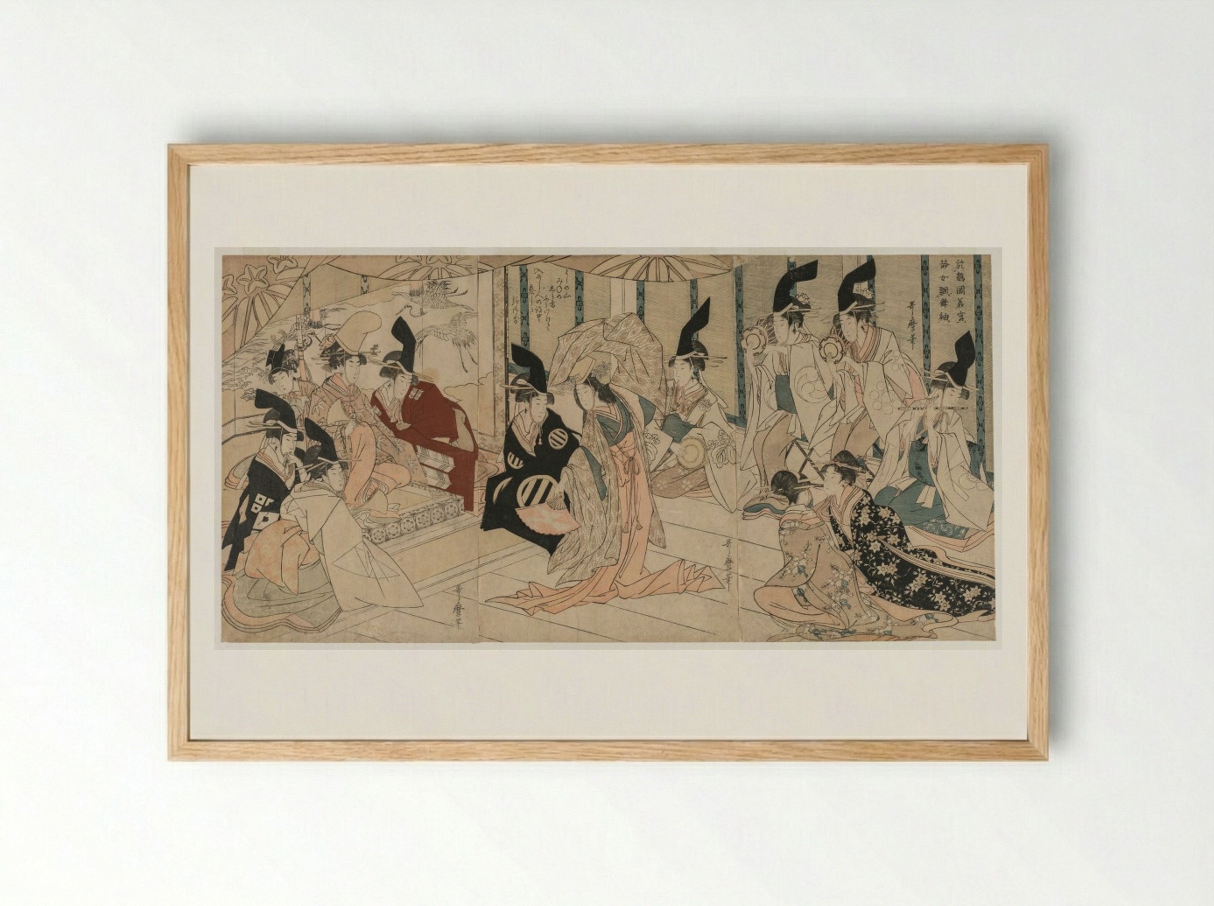 Scene Adapted from the play The Treasury of Loyal Retainers (Chushingura) - Kitagawa Utamaro - Framed Print Wood